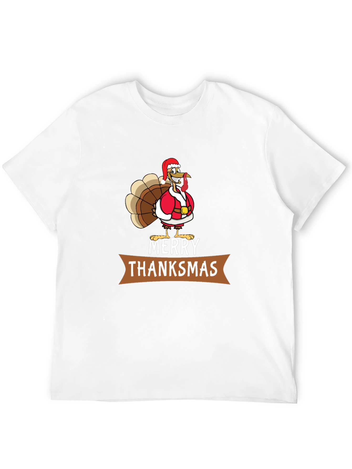 Merry Thanksmas T-Shirt: Festive Turkey Design