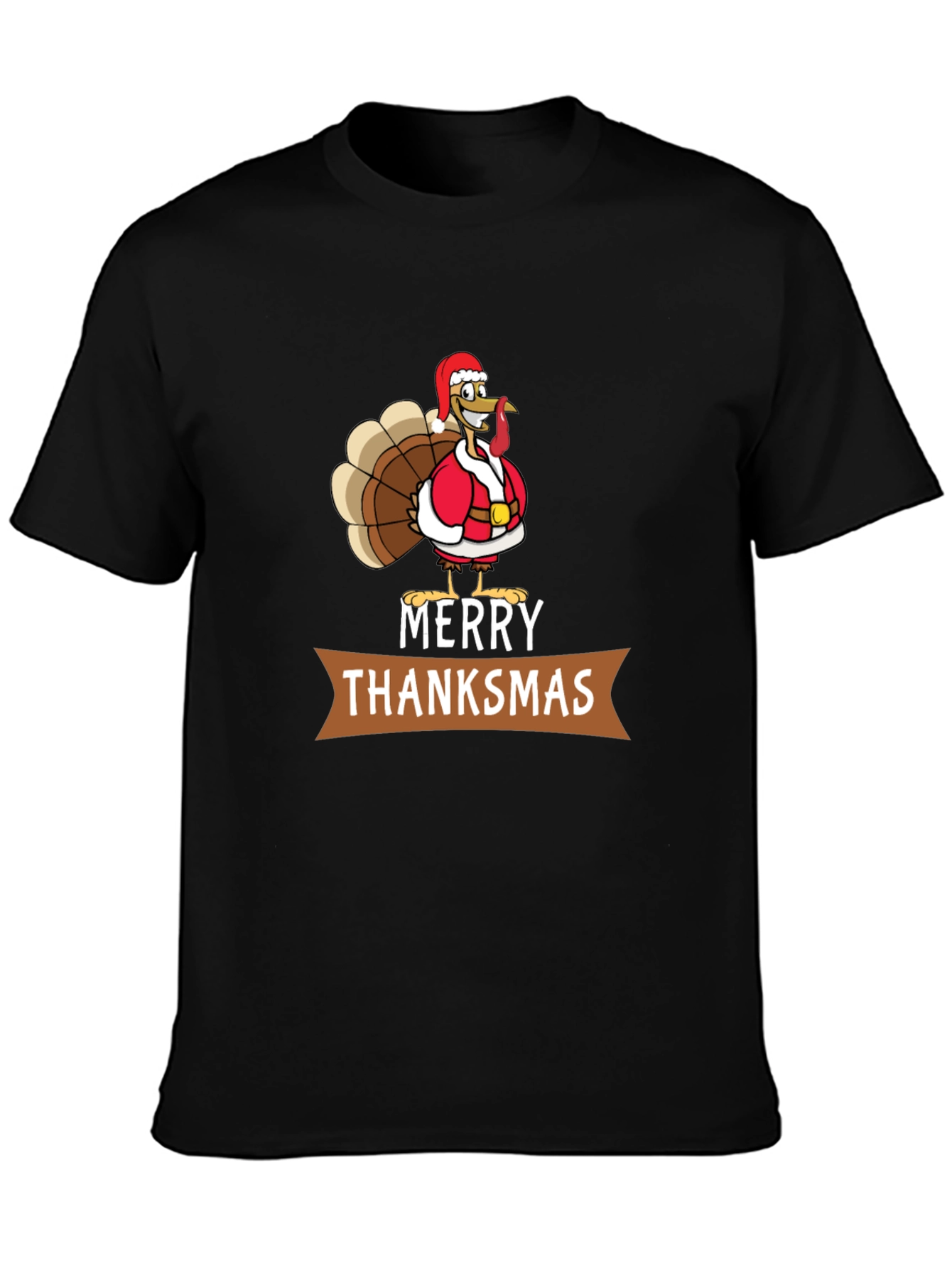 Merry Thanksmas T-Shirt: Festive Turkey Design
