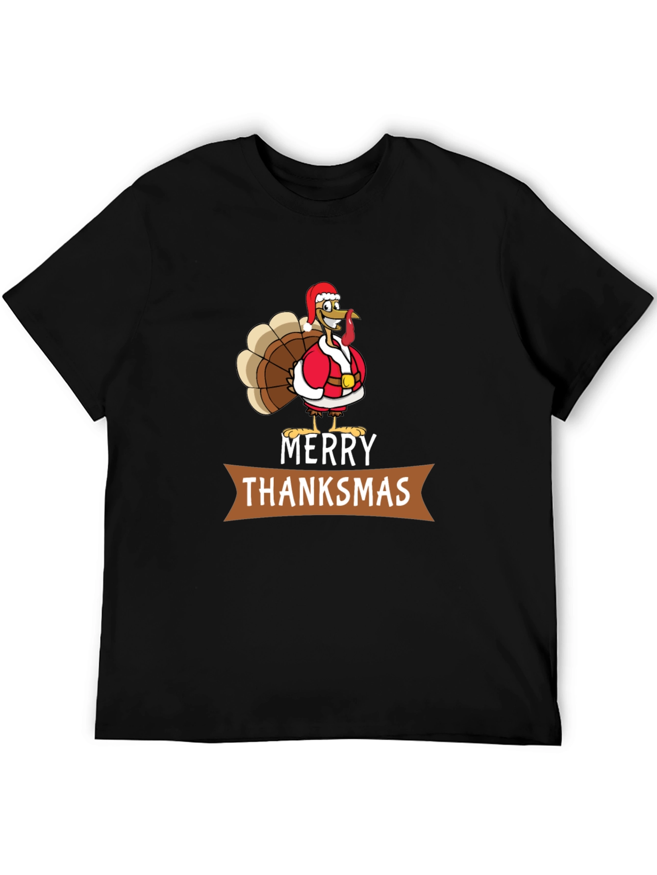 Merry Thanksmas T-Shirt: Festive Turkey Design