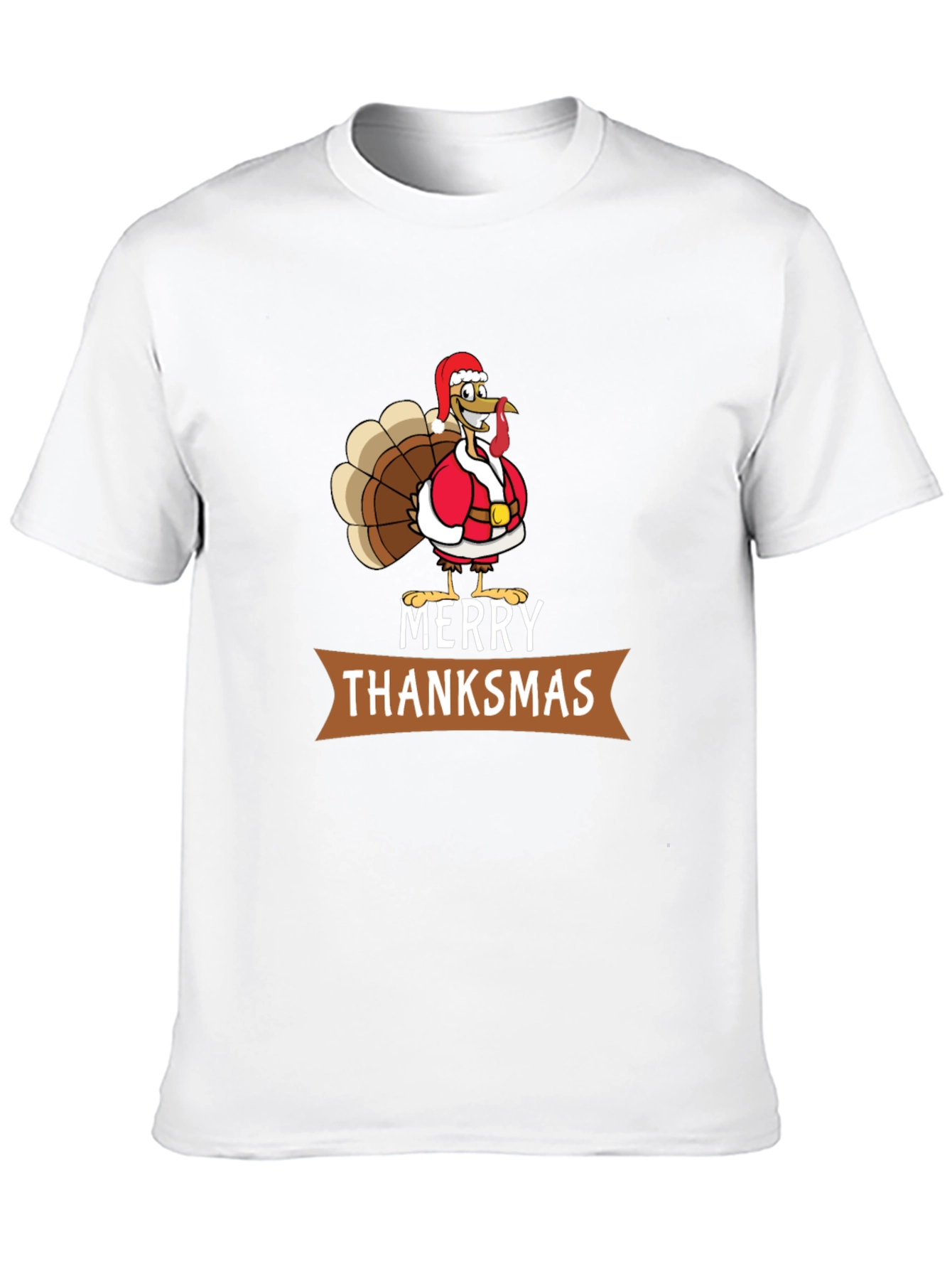 Merry Thanksmas T-Shirt: Festive Turkey Design