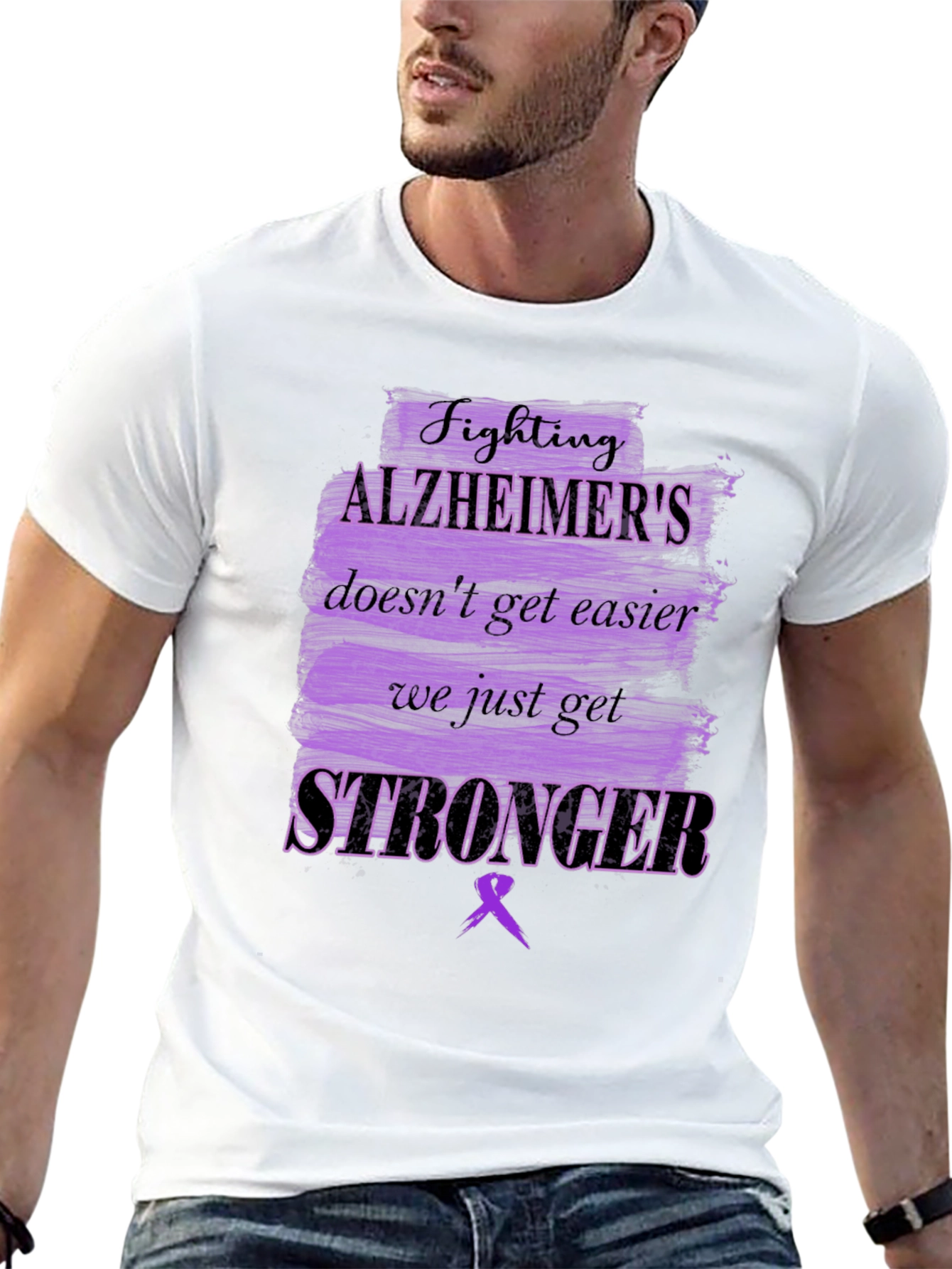 Alzheimers Awareness T-Shirt - Fighting Stronger