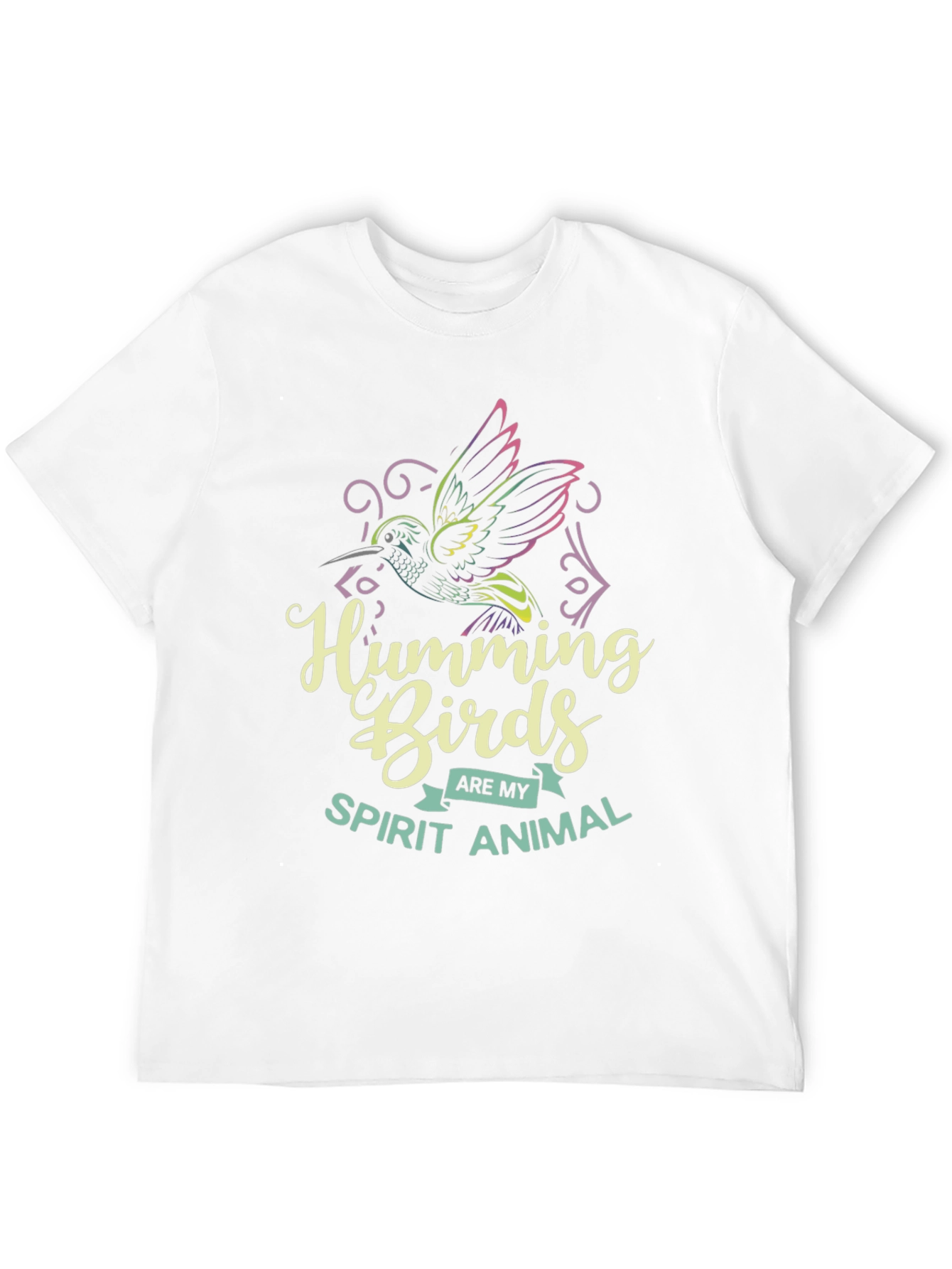 Hummingbird Spirit Animal Graphic Tee - Black Cotton Shirt