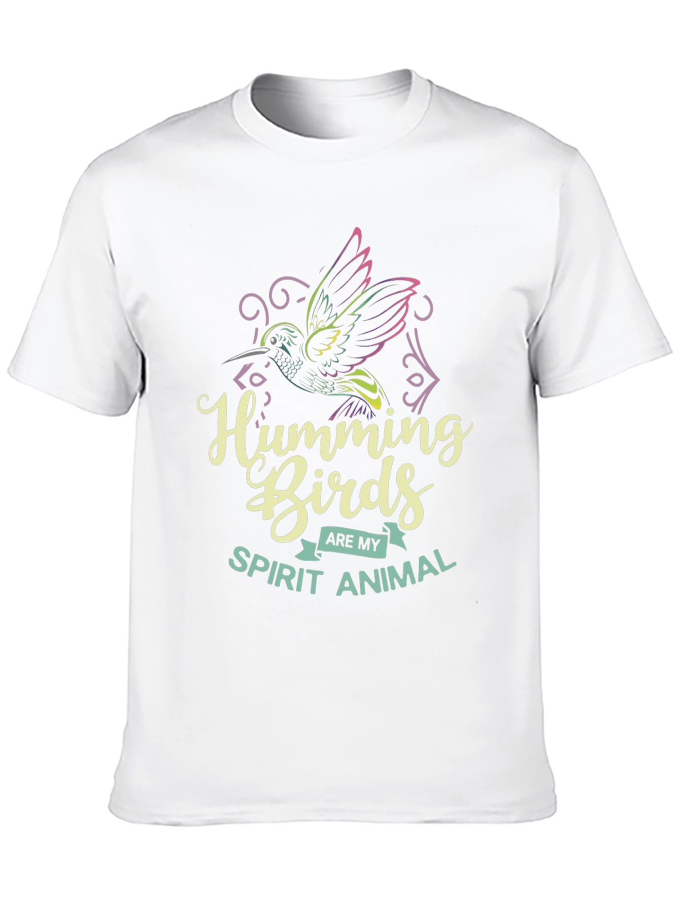 Hummingbird Spirit Animal Graphic Tee - Black Cotton Shirt