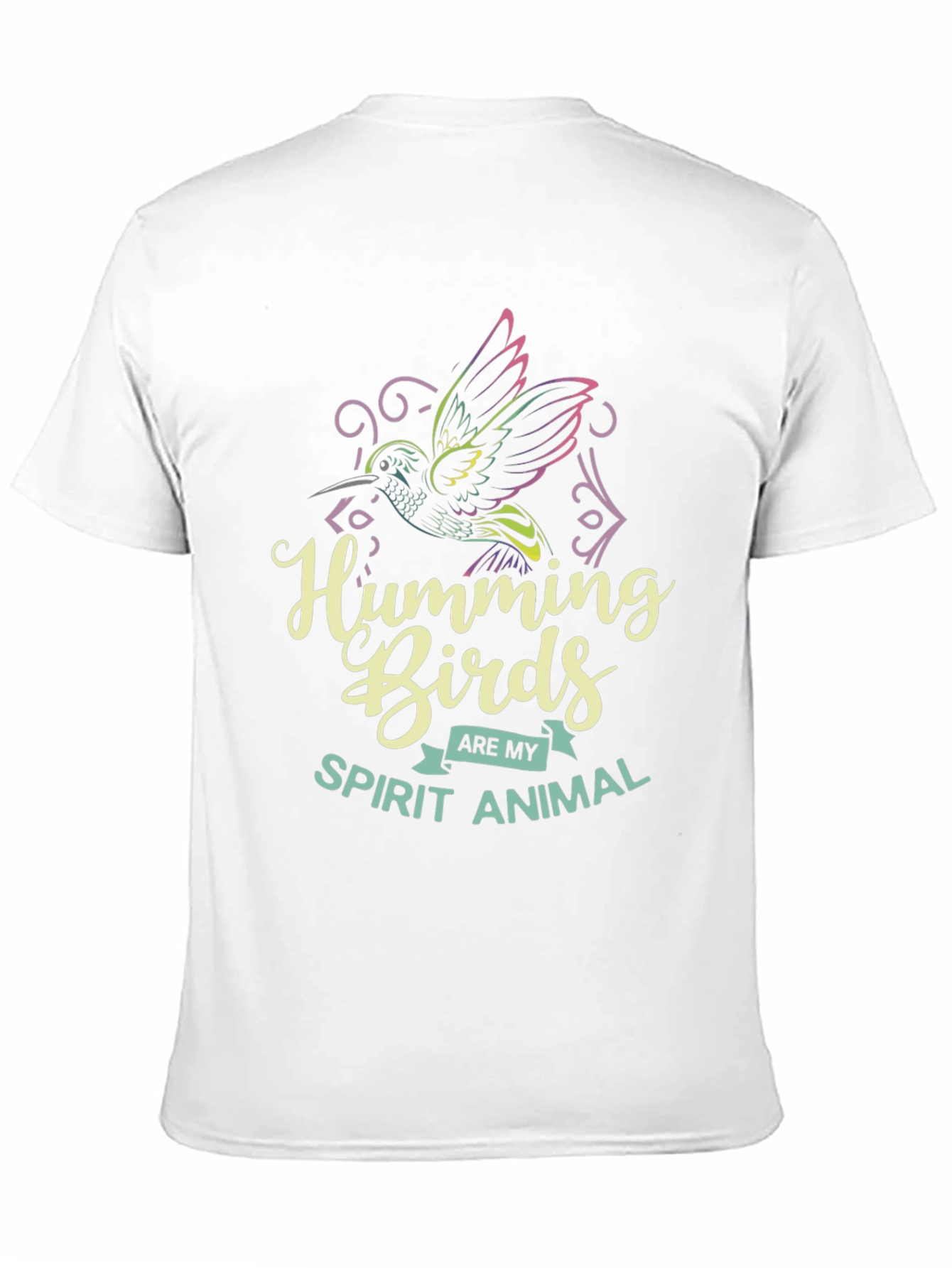 Hummingbird Spirit Animal Graphic Tee - Black Cotton Shirt