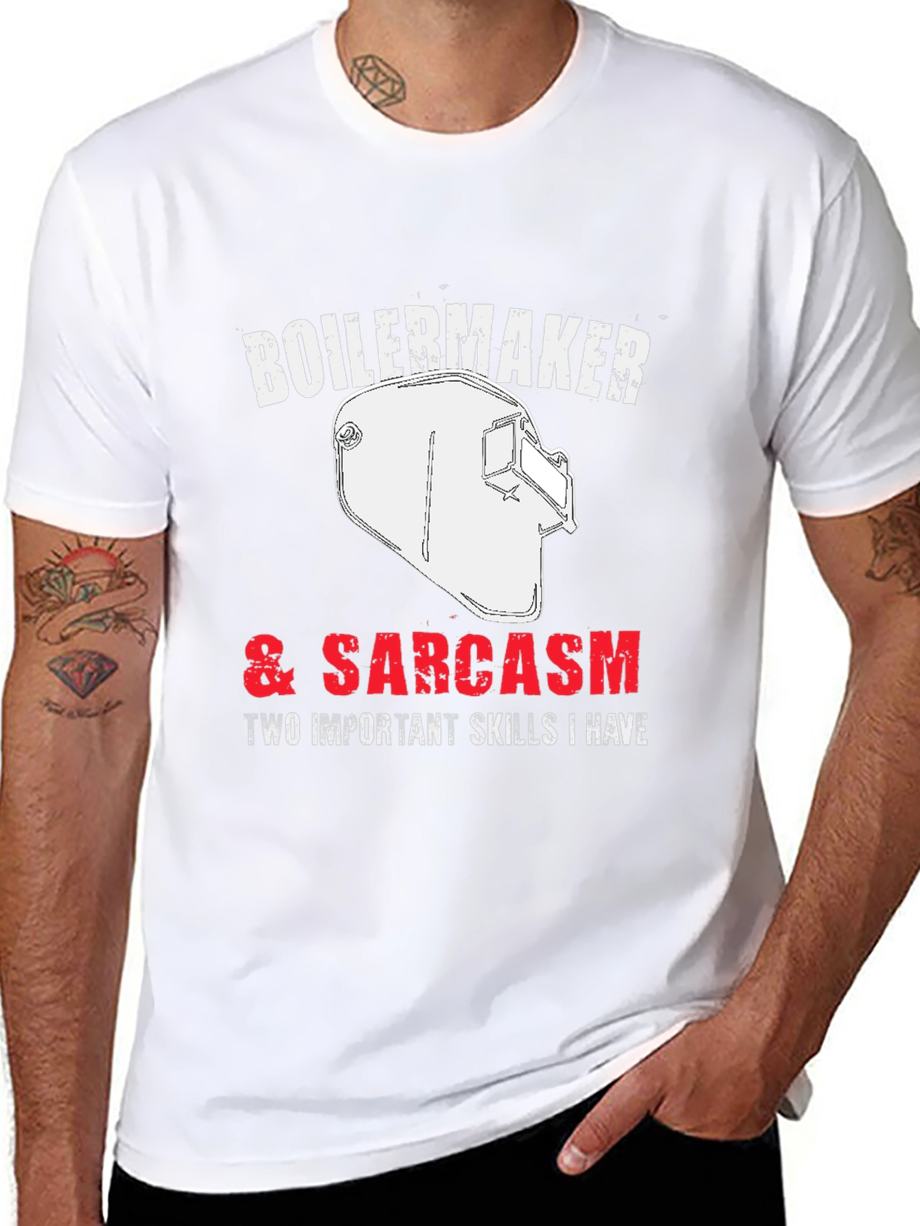 Boilermaker & Sarcasm Graphic Tee - Black Crewneck T-Shirt