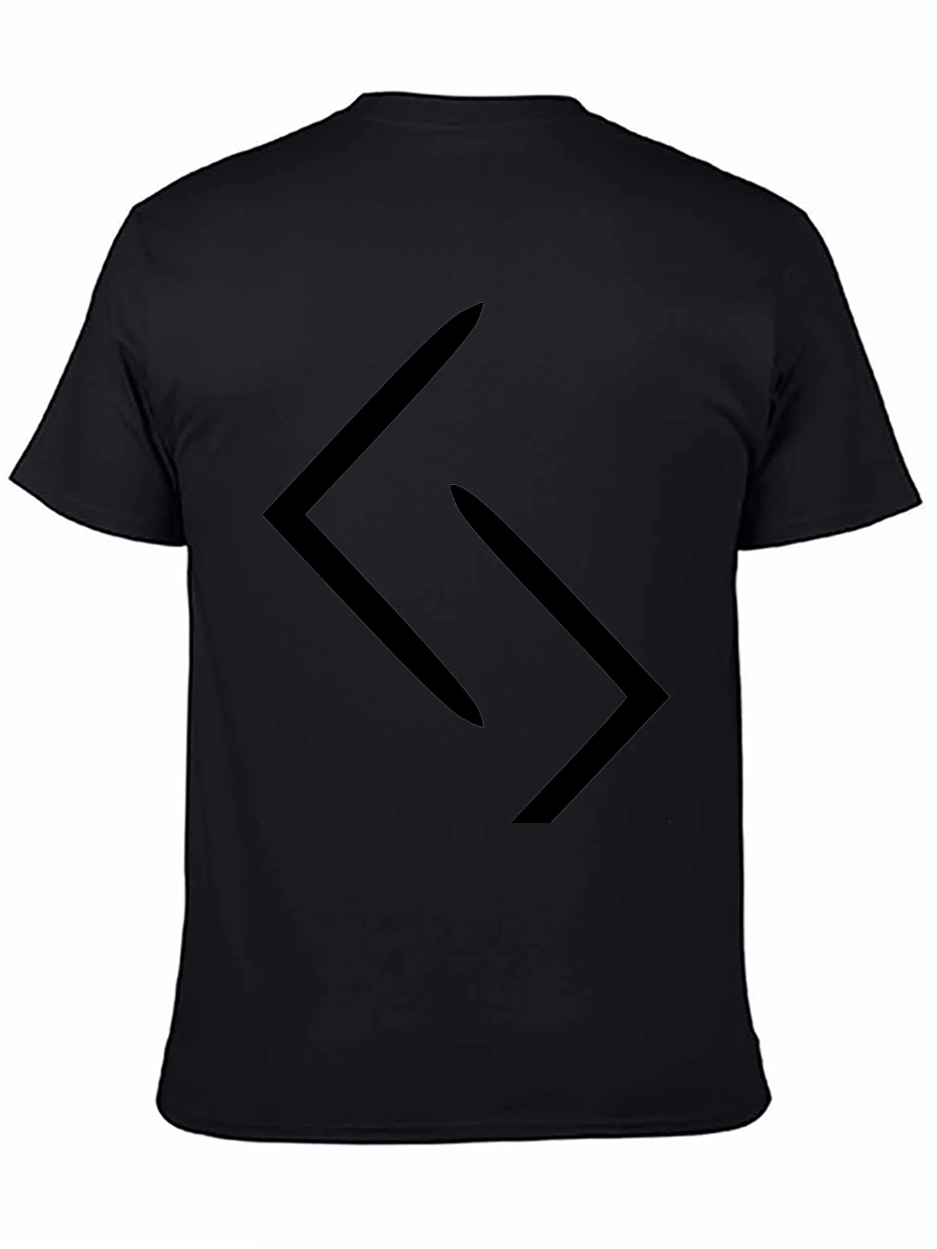 Minimalist Black T-Shirt with Abstract Graphic Design