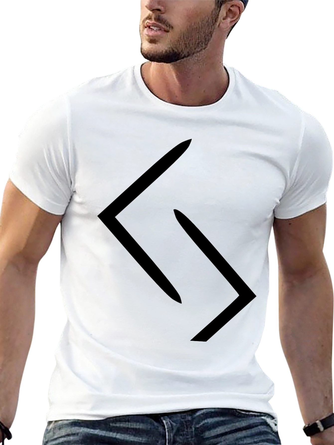 Minimalist Black T-Shirt with Abstract Graphic Design