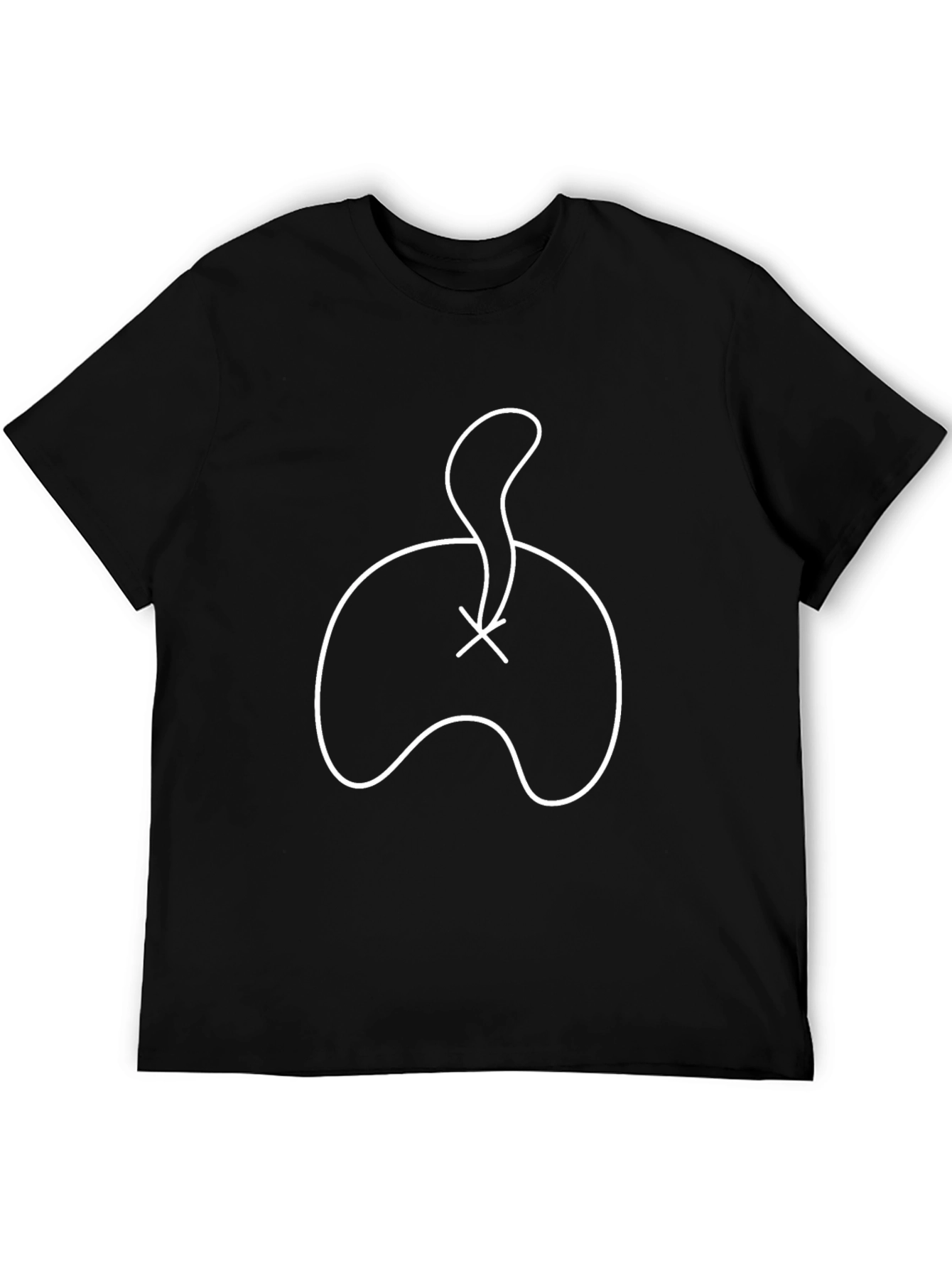 Abstract Cat Tail Graphic Tee - Modern Black T-Shirt