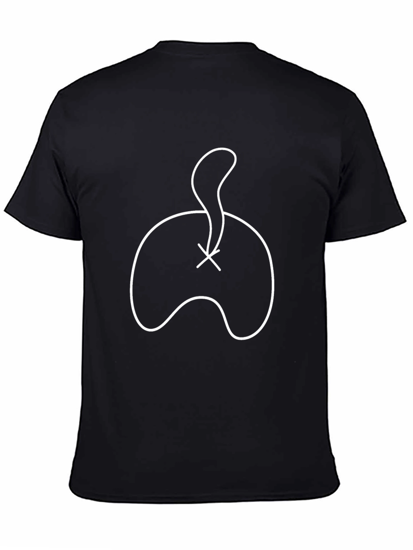 Abstract Cat Tail Graphic Tee - Modern Black T-Shirt