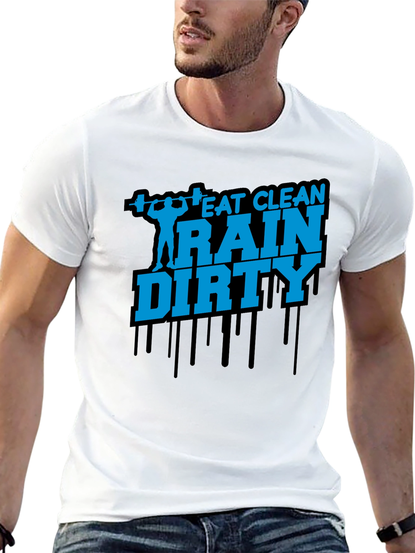 Eat Clean Train Dirty Mens Graphic Tee