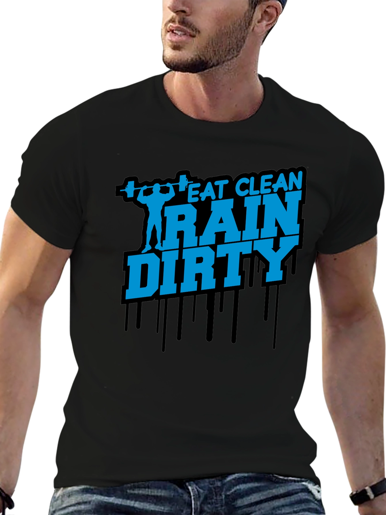 Eat Clean Train Dirty Mens Graphic Tee