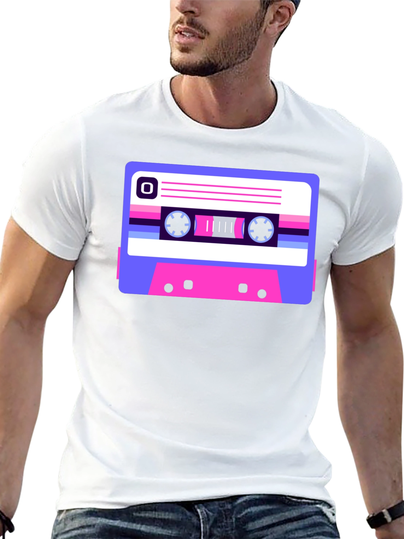 Retro Cassette Tape Graphic Tee - Black