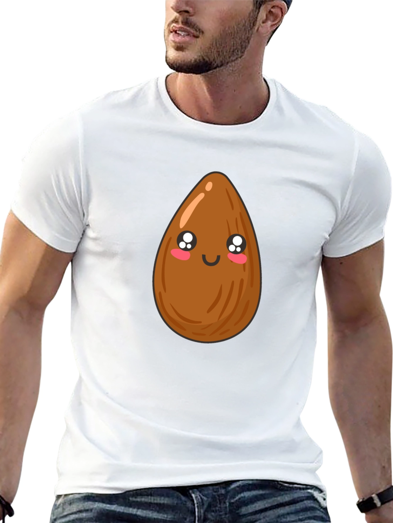 Cute Almond Graphic Tee - Unisex Black T-Shirt