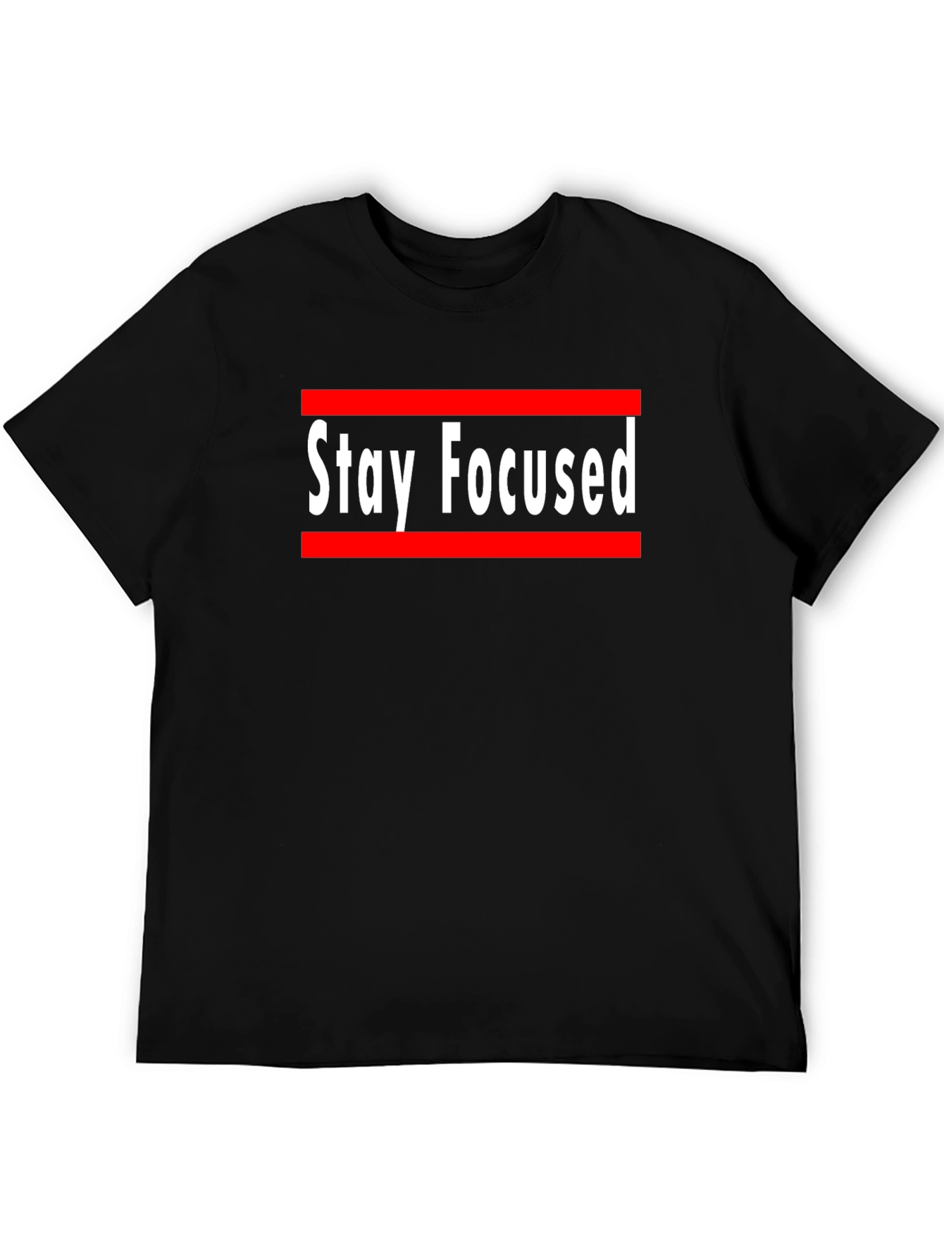 Stay Focused Graphic Print Crew Neck T-Shirt