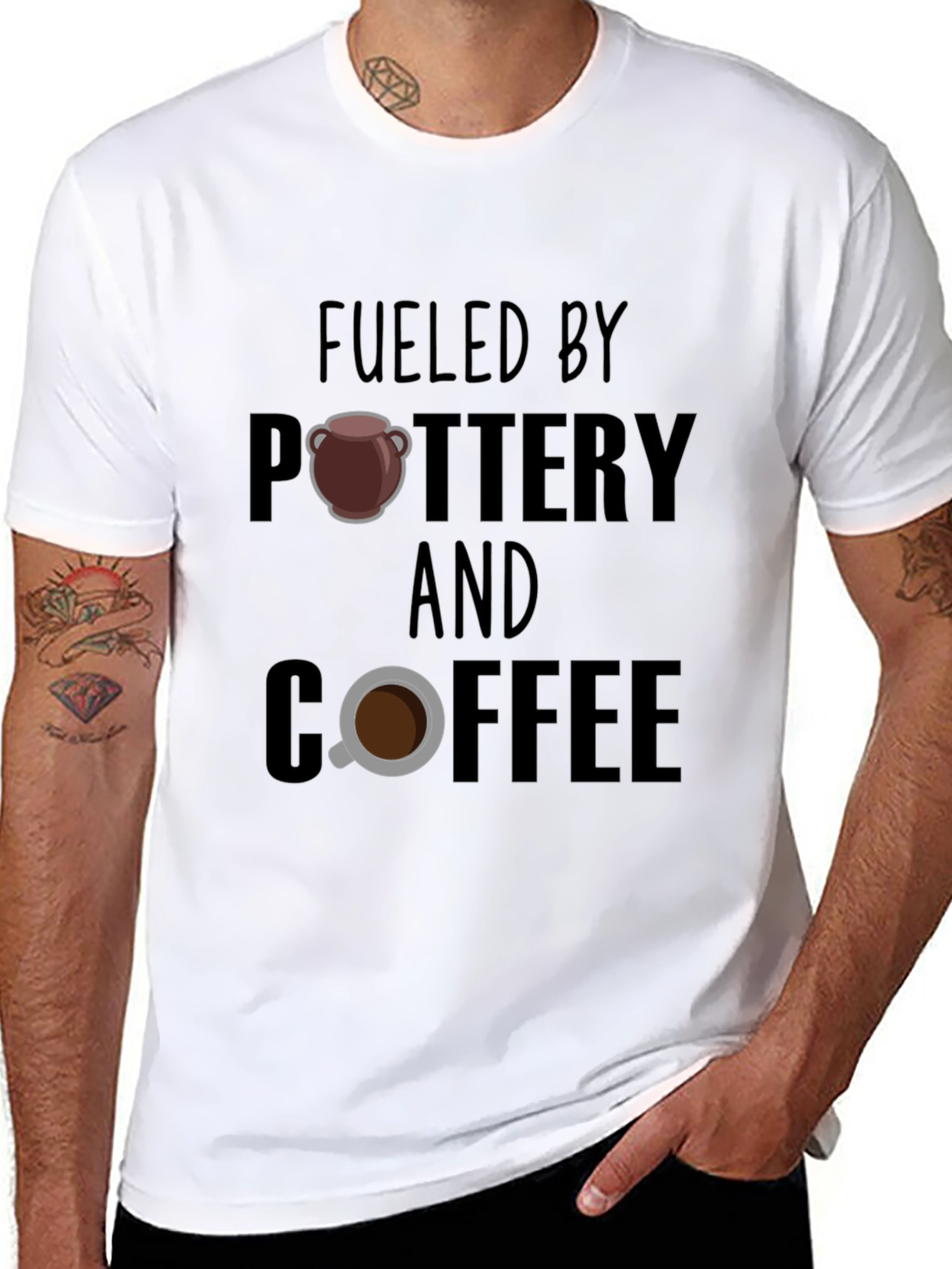 Fueled By Pottery and Coffee Graphic T-Shirt