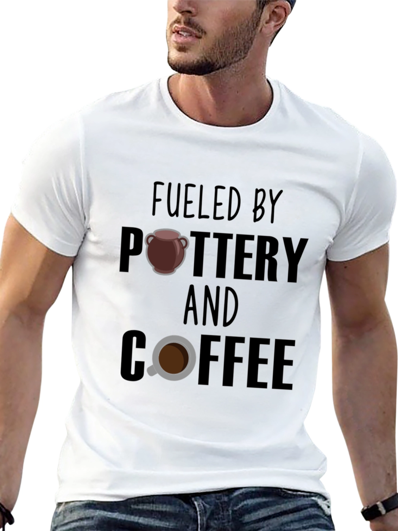 Fueled By Pottery and Coffee Graphic T-Shirt