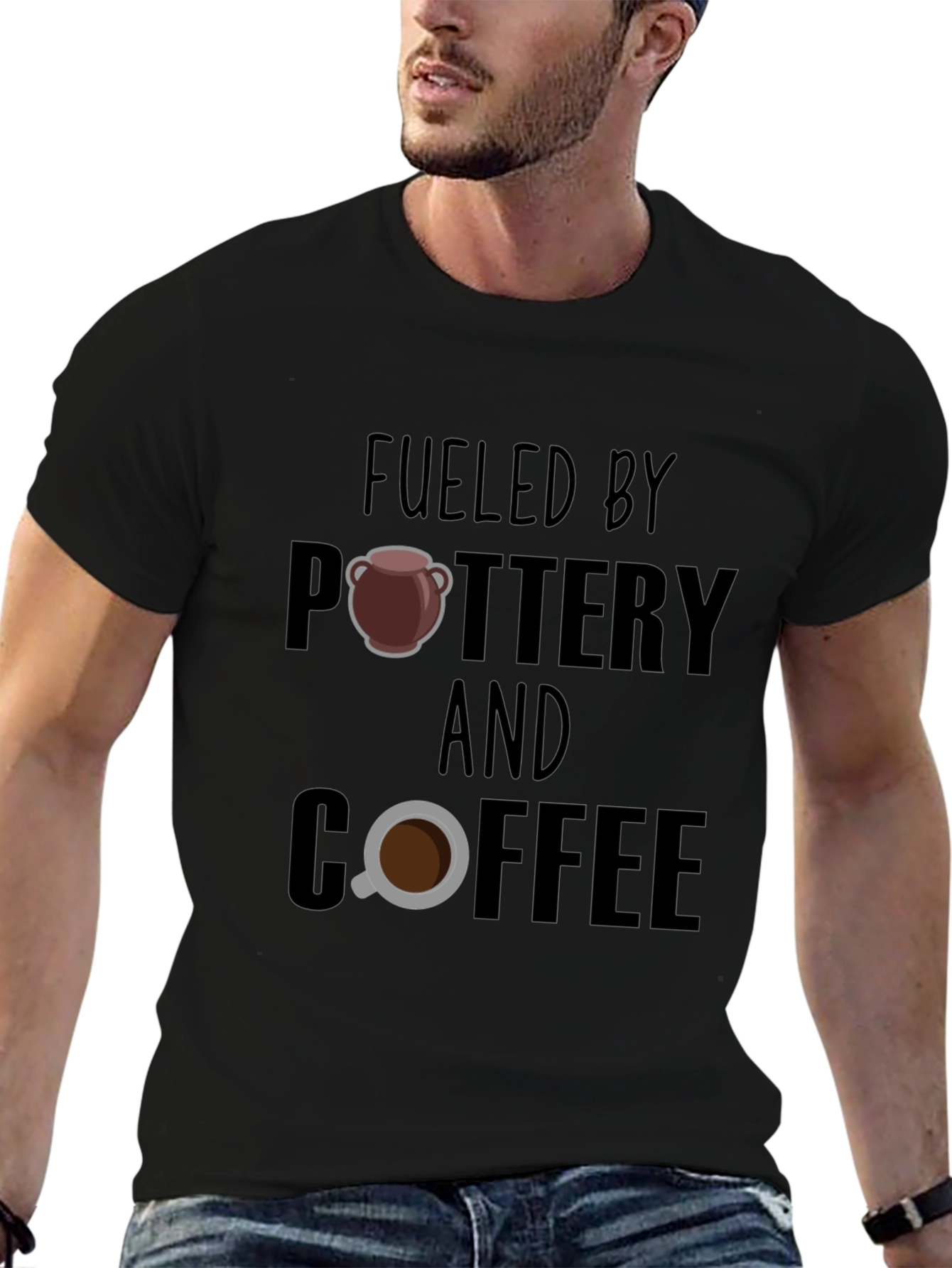 Fueled By Pottery and Coffee Graphic T-Shirt