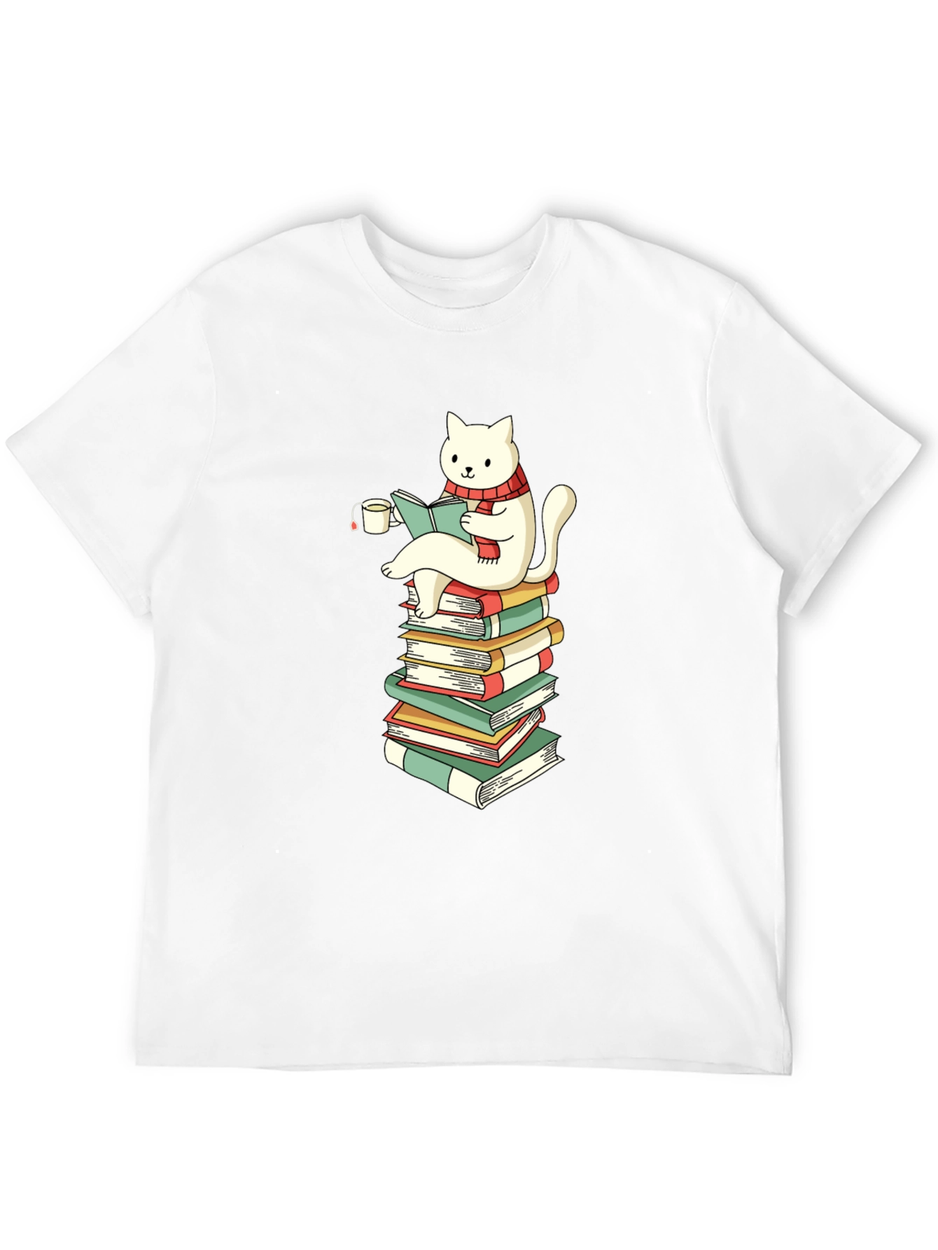 Cat Reading Books T-Shirt