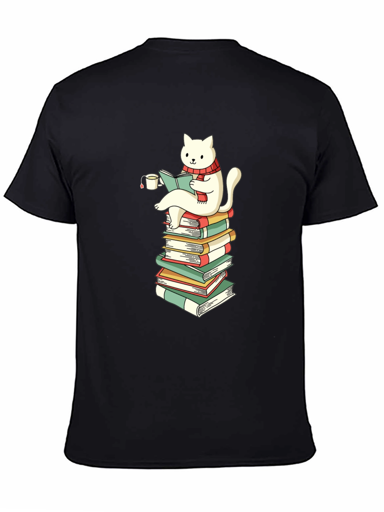 Cat Reading Books T-Shirt