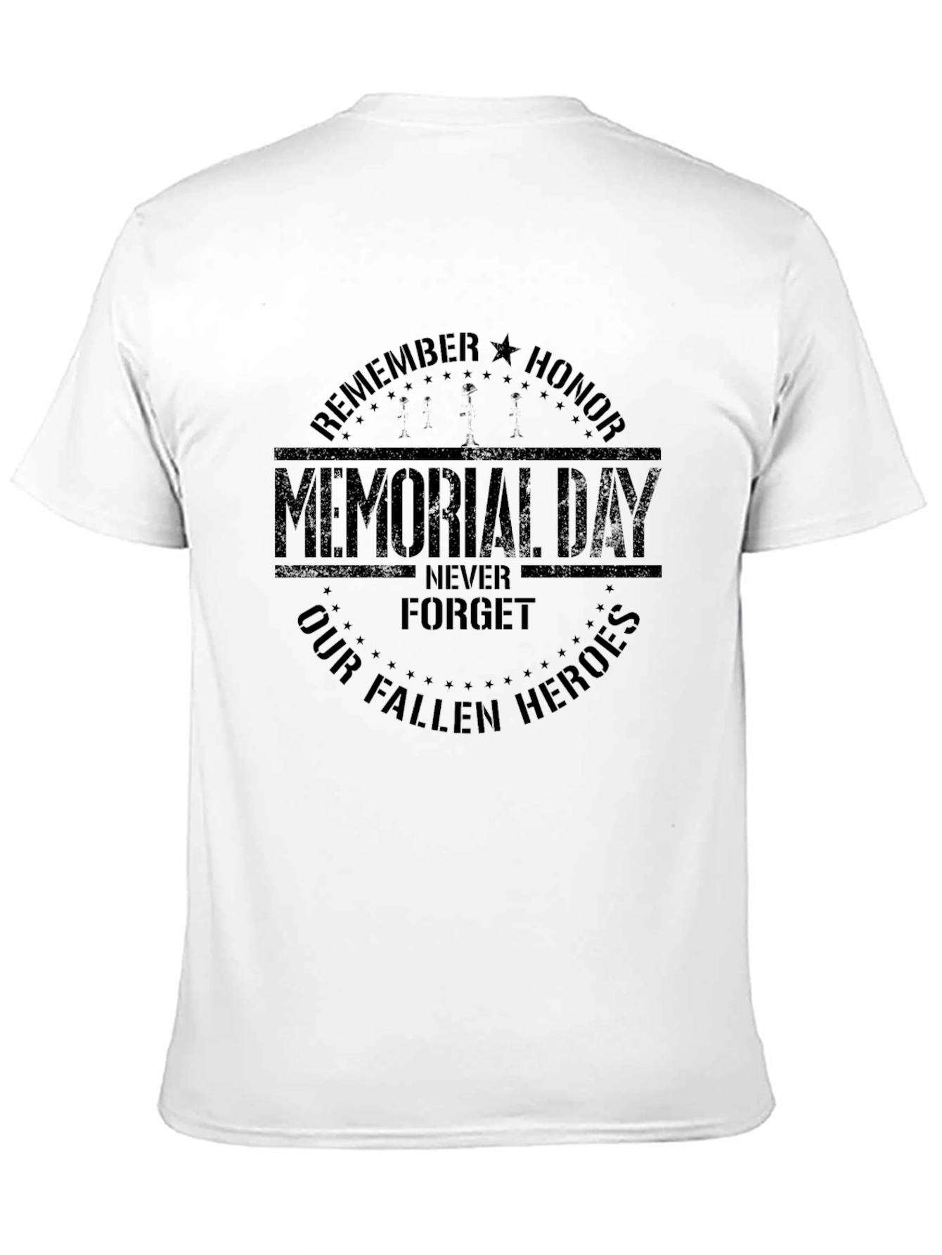 Memorial Day Graphic Print Crew Neck T-Shirt
