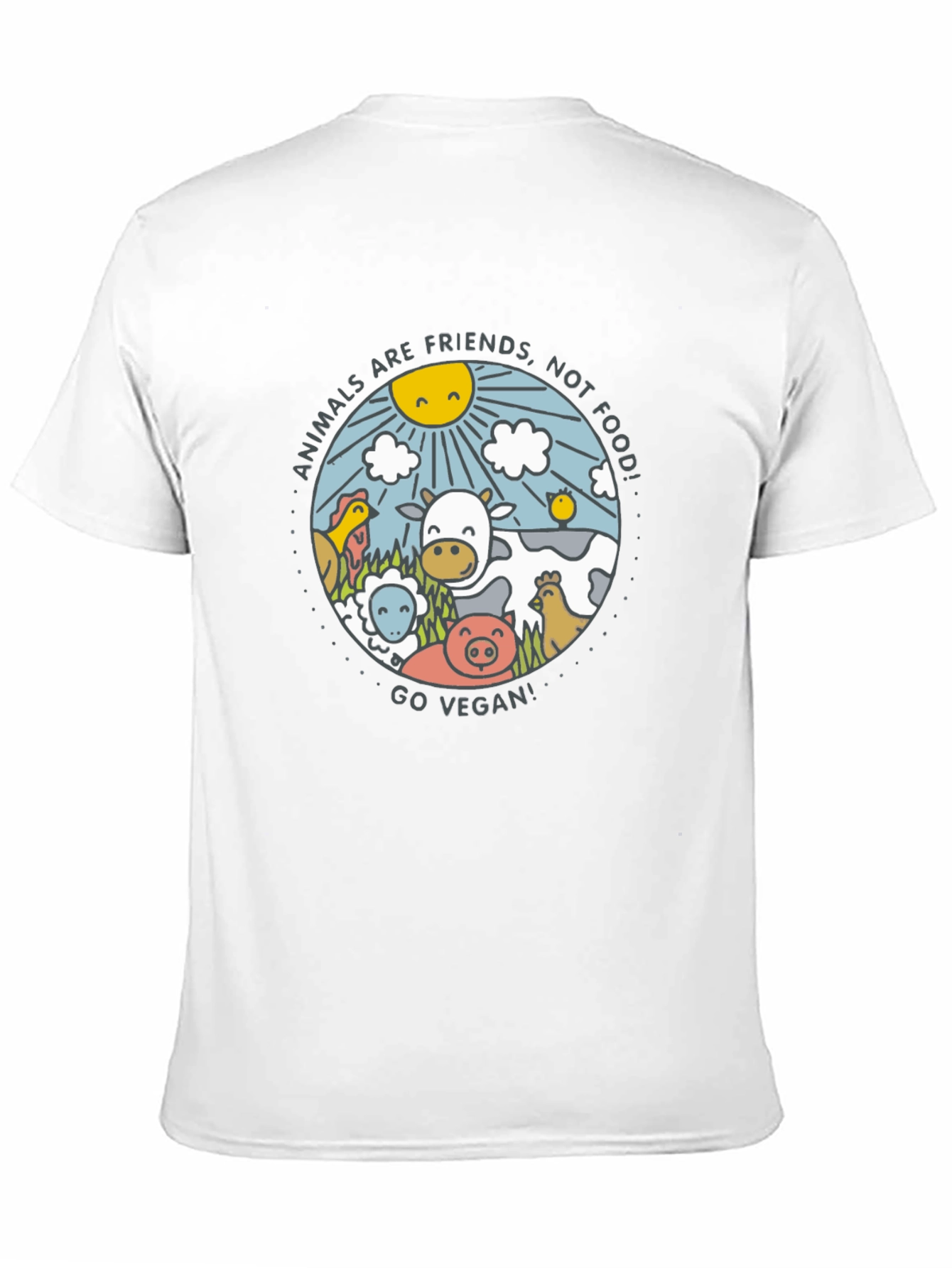 Animals Are Friends Vegan Graphic Tee