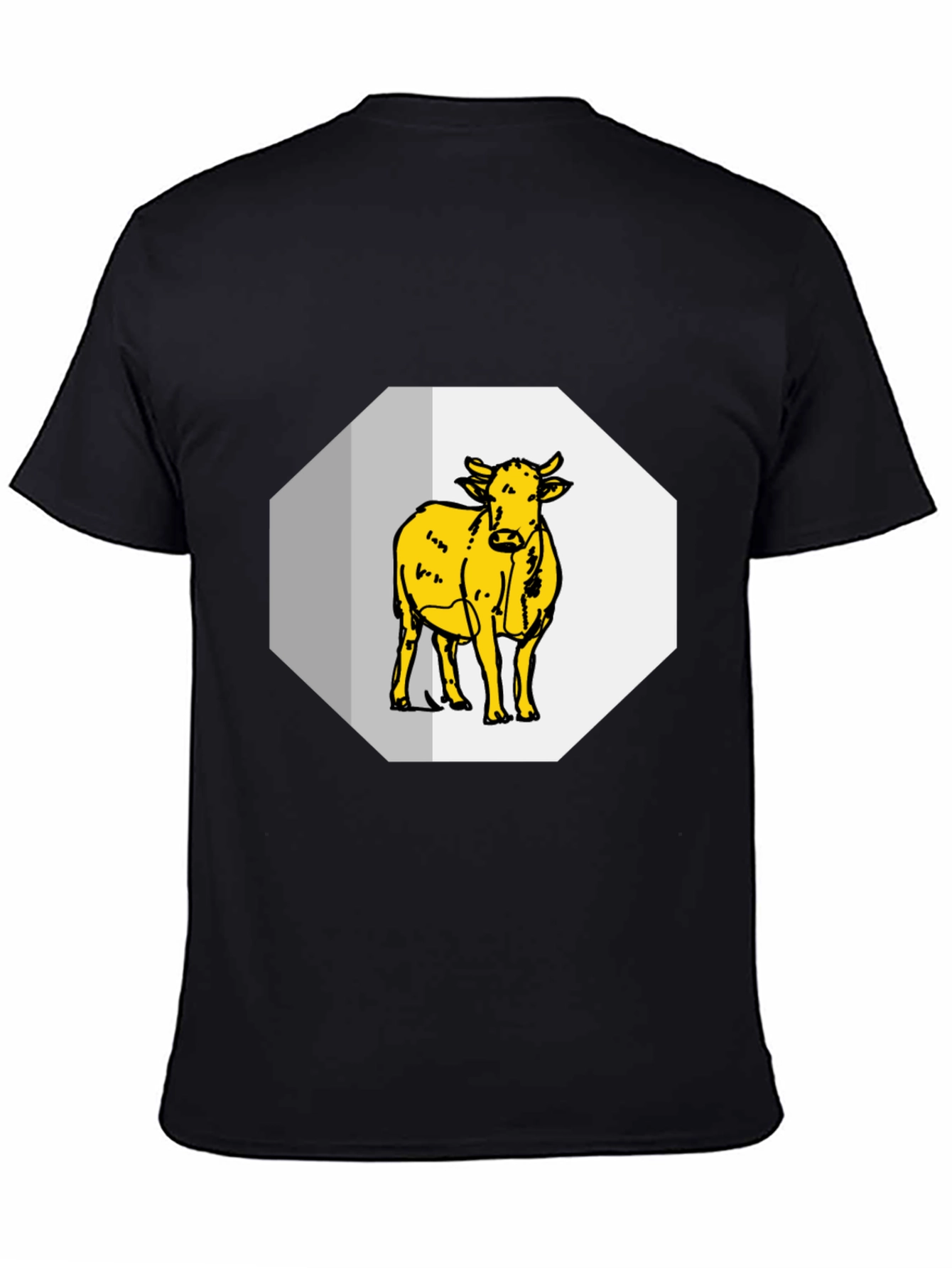 Cow Graphic Tee - Black Cotton Blend