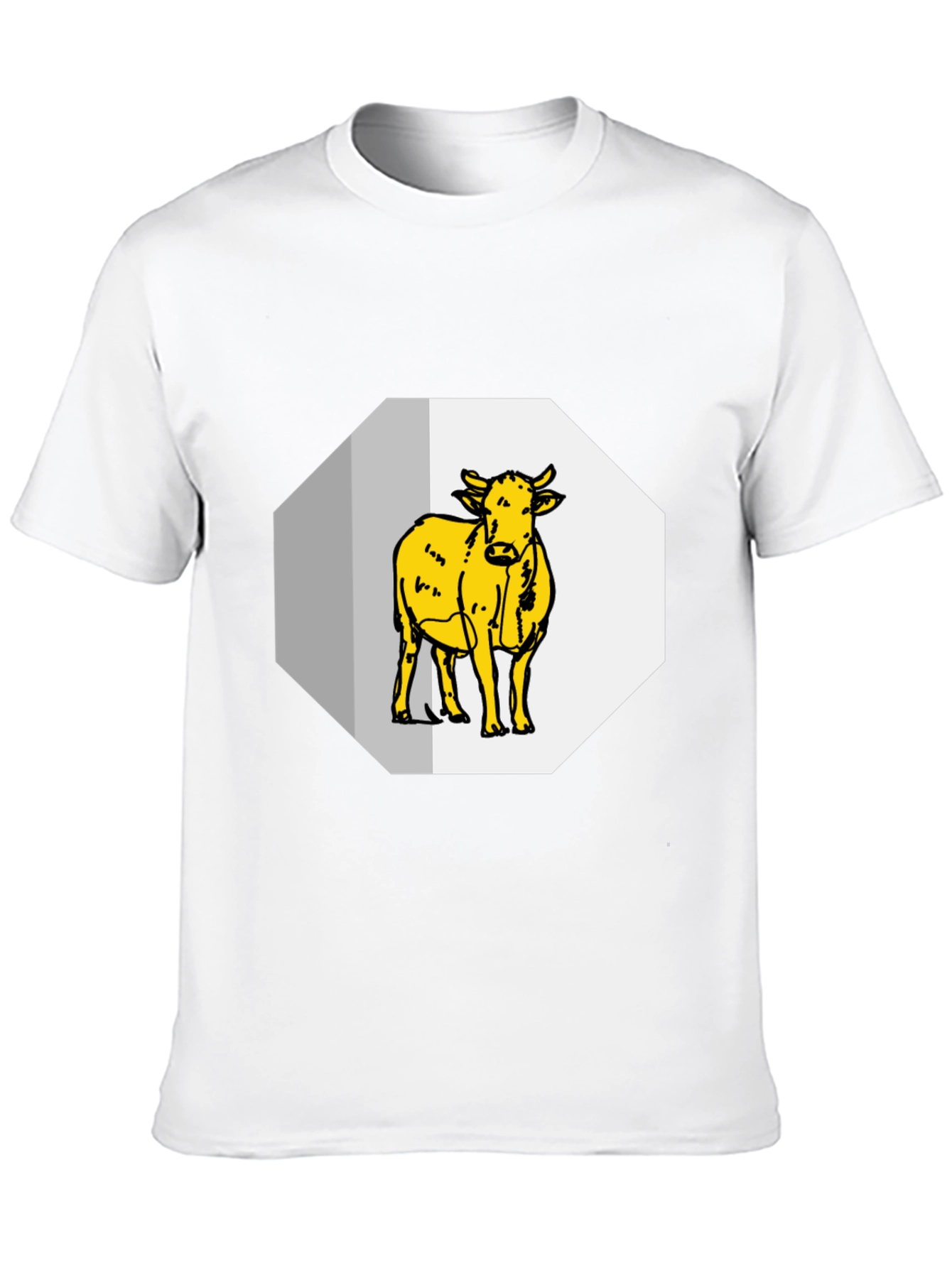 Cow Graphic Tee - Black Cotton Blend