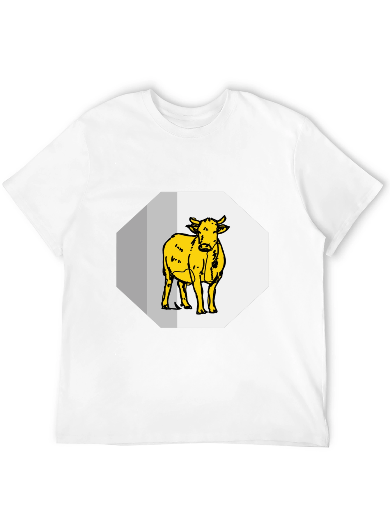 Cow Graphic Tee - Black Cotton Blend