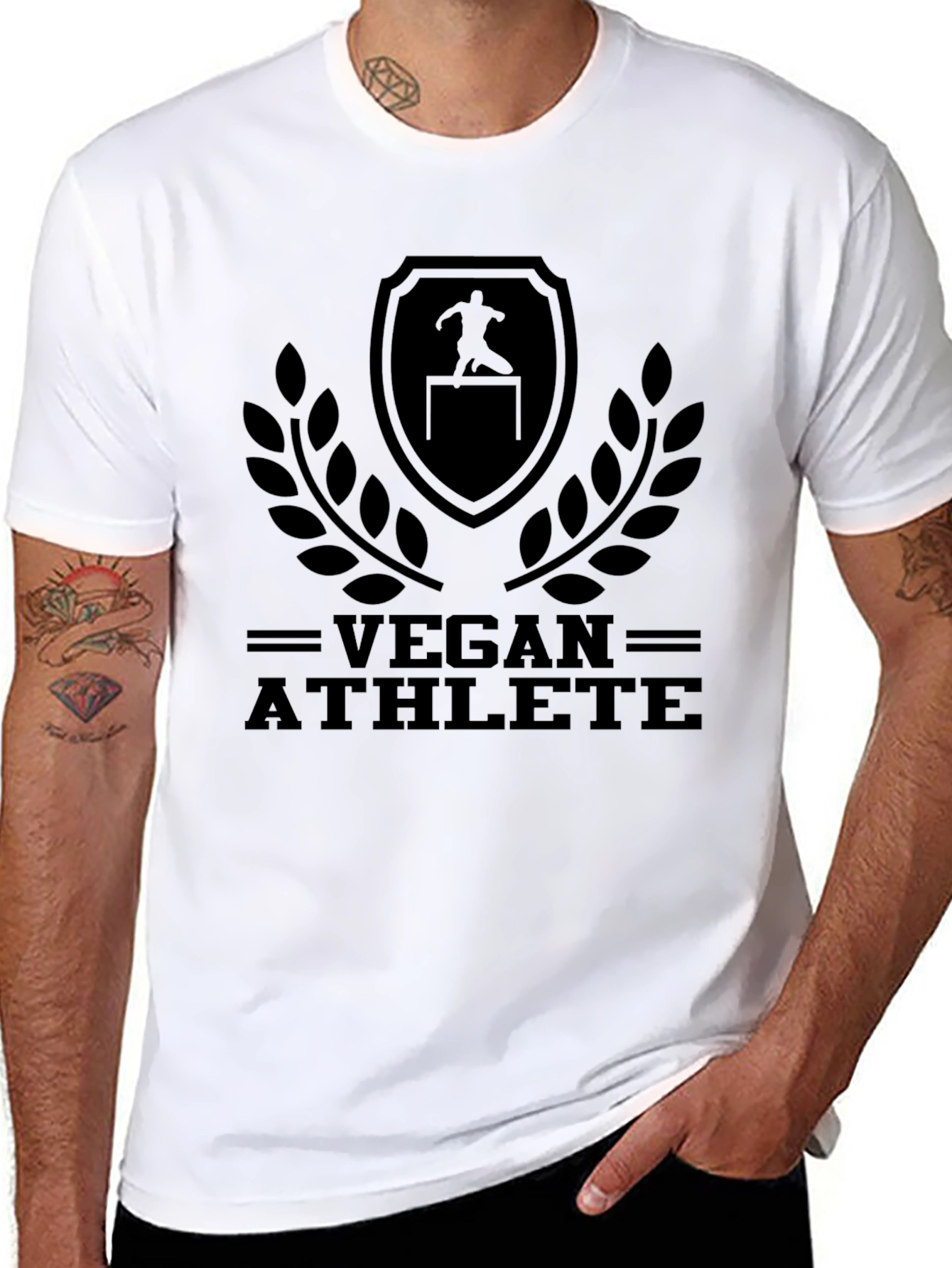 Vegan Athlete Graphic T-Shirt - Black