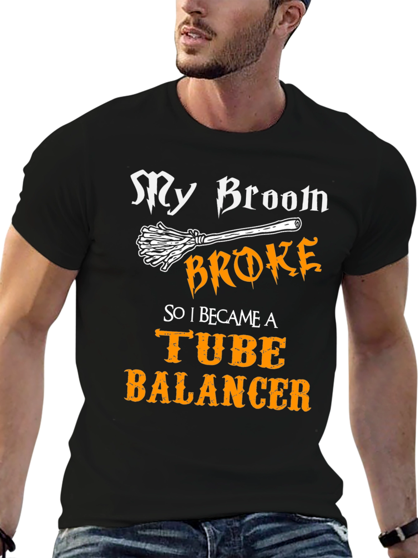 My Broom Broke Tube Balancer T-Shirt