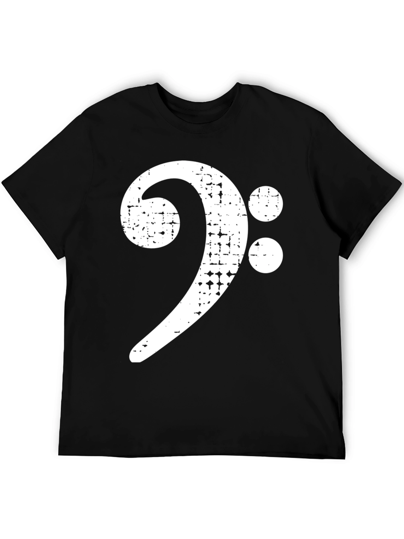 Bass Clef Distressed Graphic Tee - Music Lover T-Shirt
