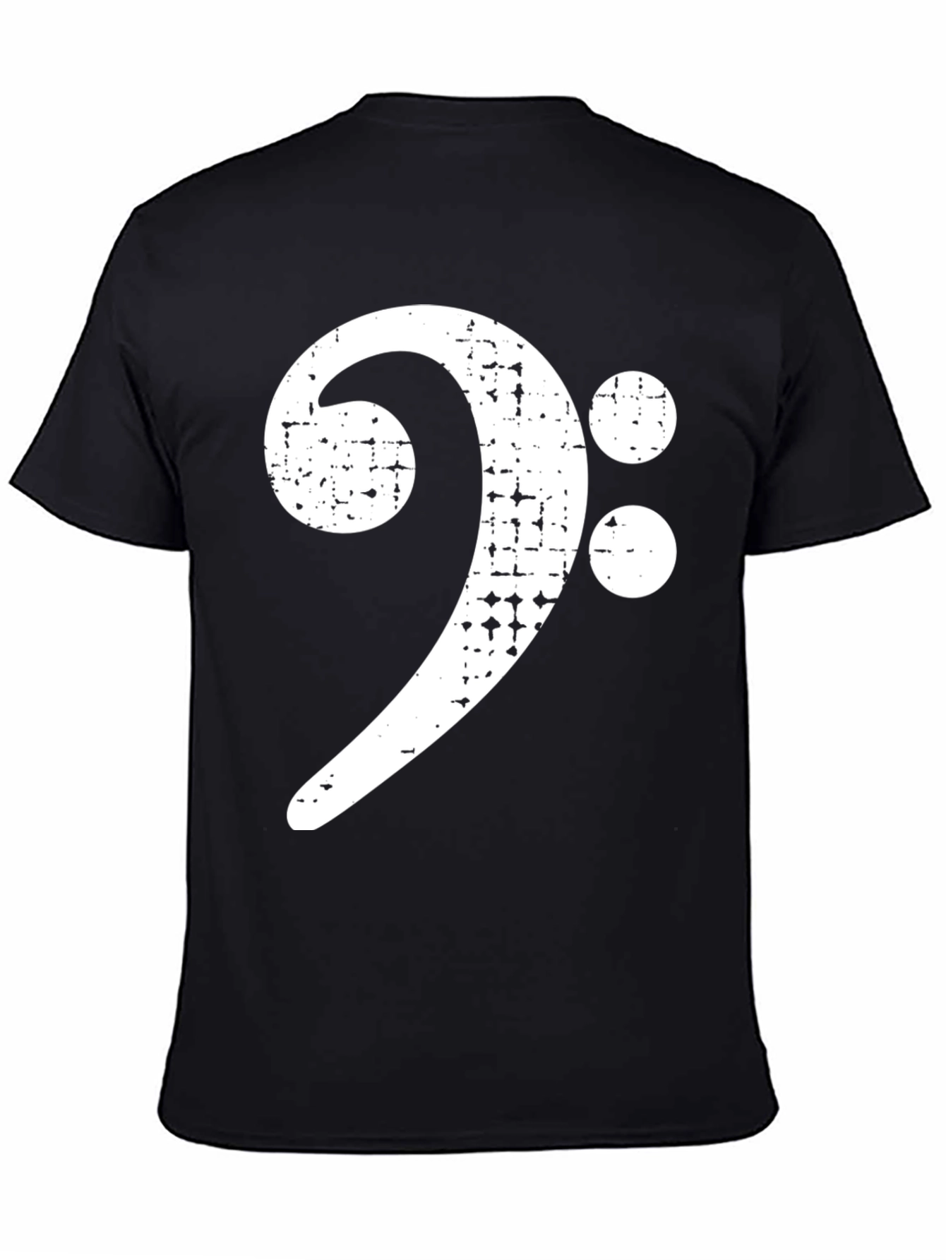 Bass Clef Distressed Graphic Tee - Music Lover T-Shirt