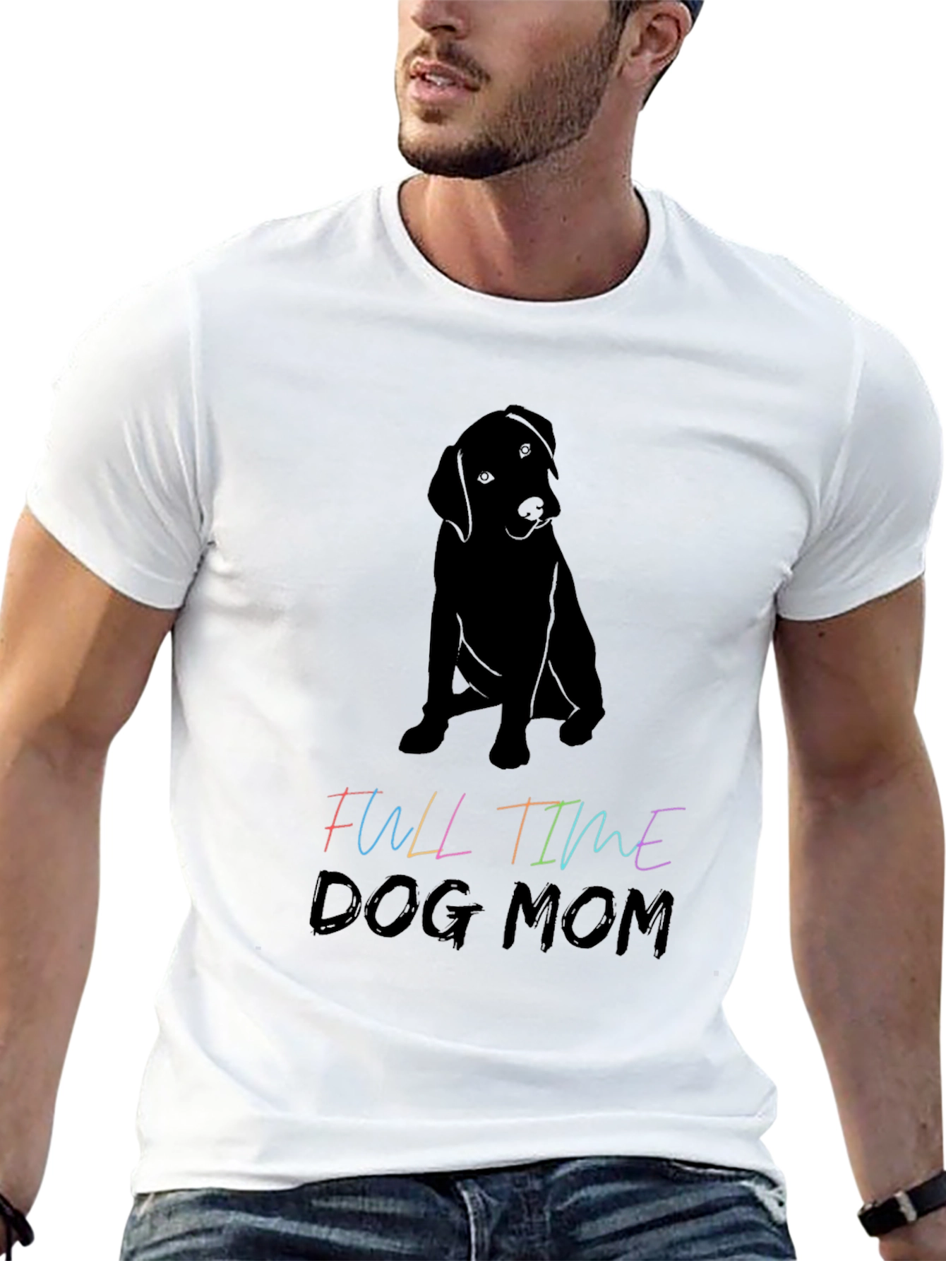 Full Time Dog Mom Graphic Tee - Black T-Shirt