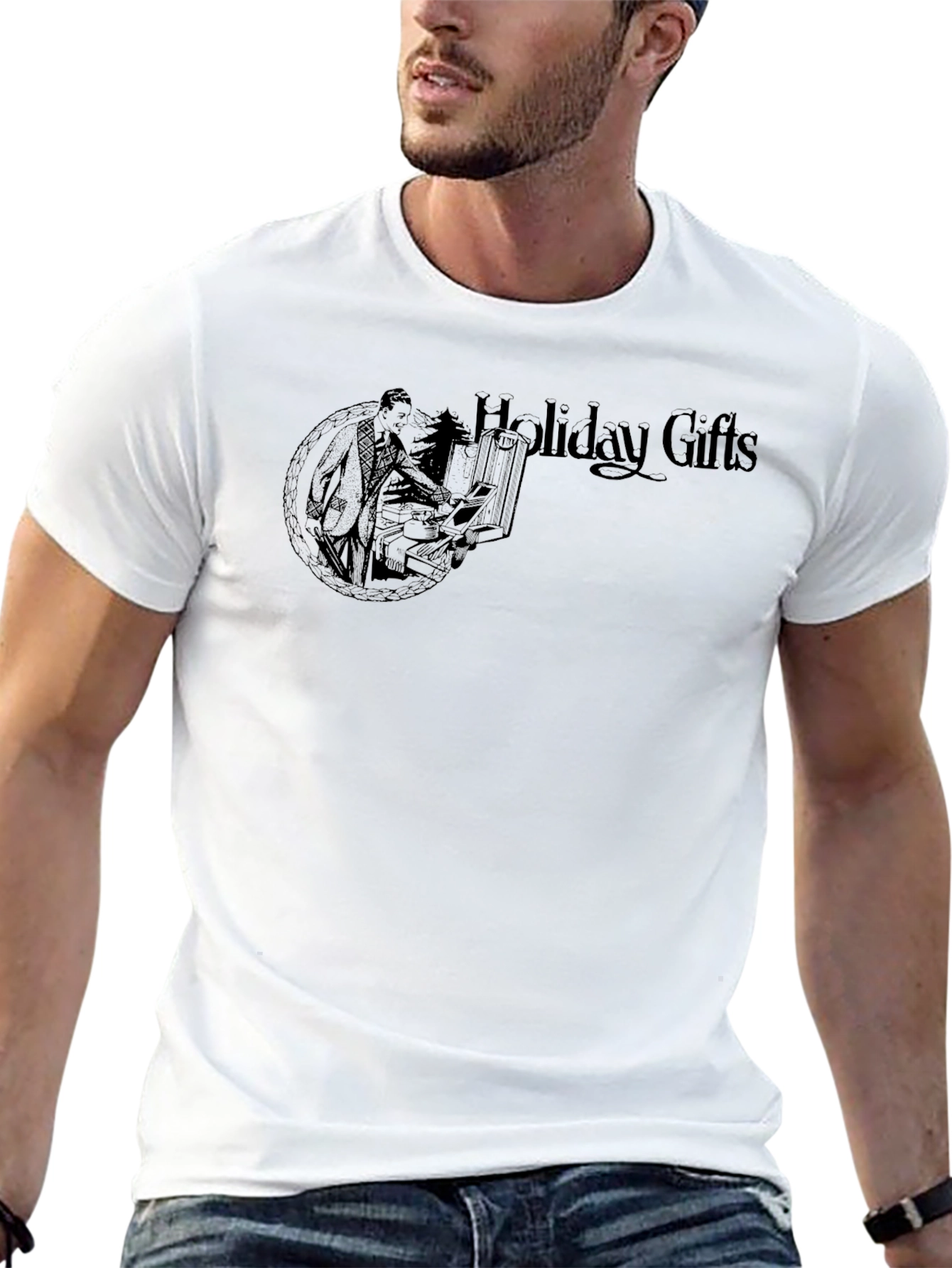Holiday Gifts Graphic Tee - Mens Black T-Shirt