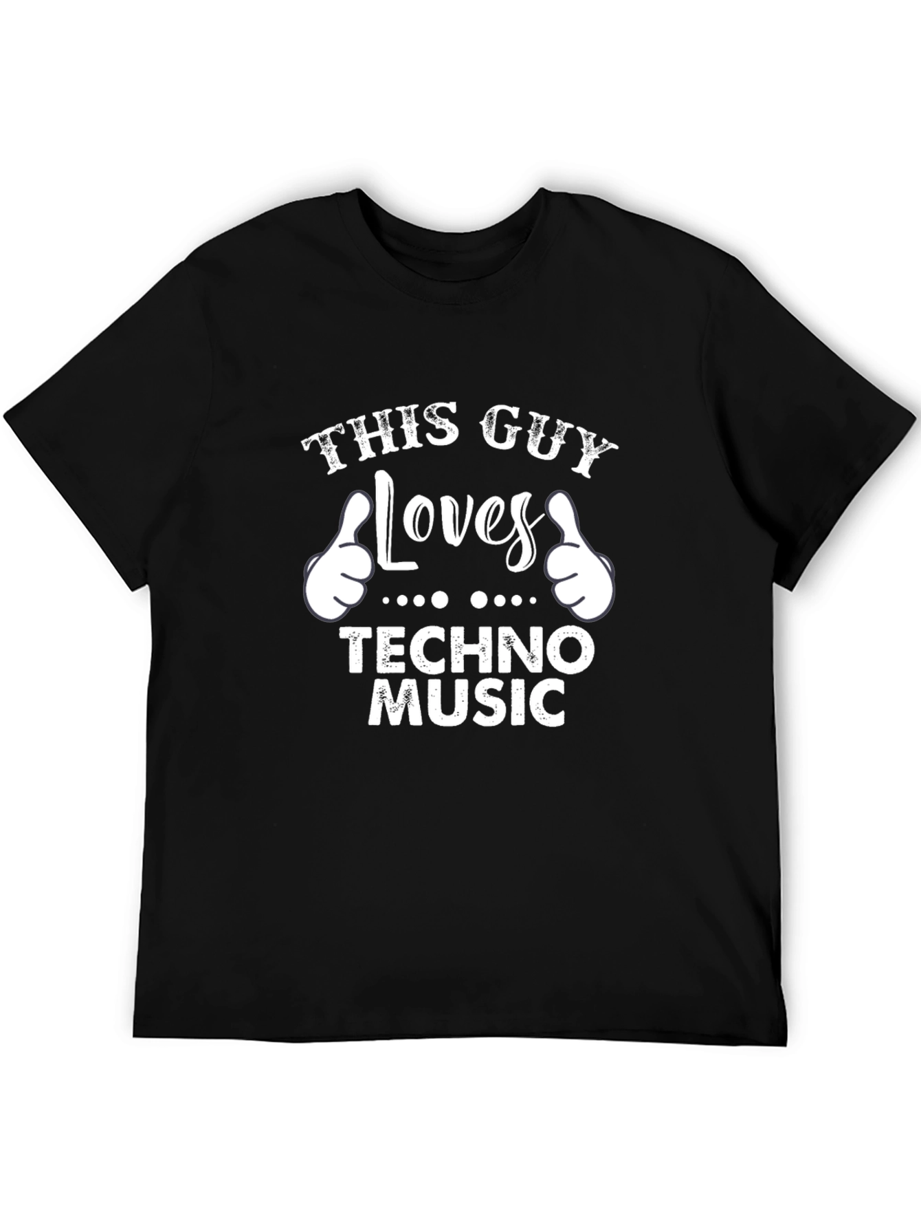 This Guy Loves Techno Music T-Shirt - Black