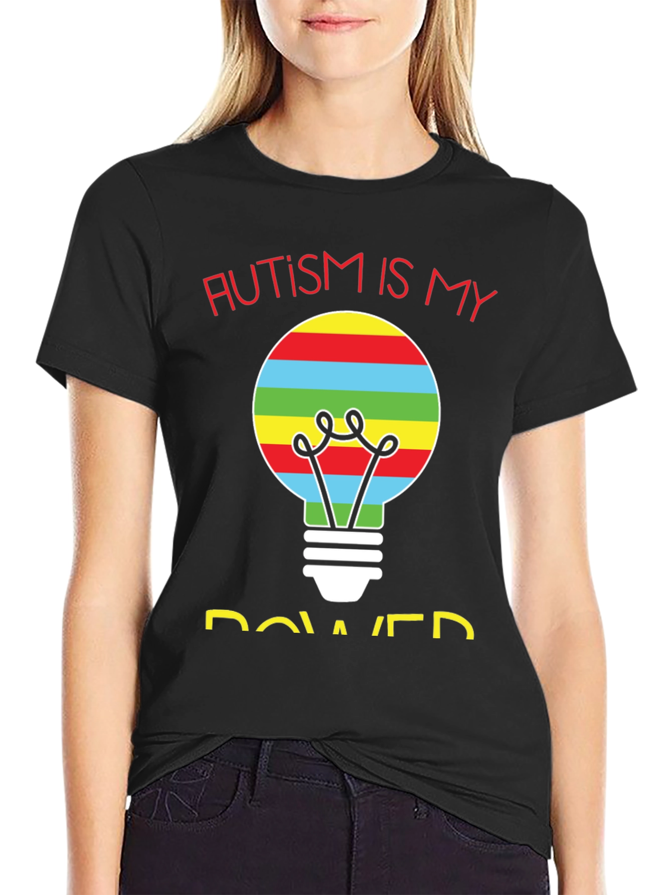 Autism Is My Power T-Shirt - Lightbulb Design
