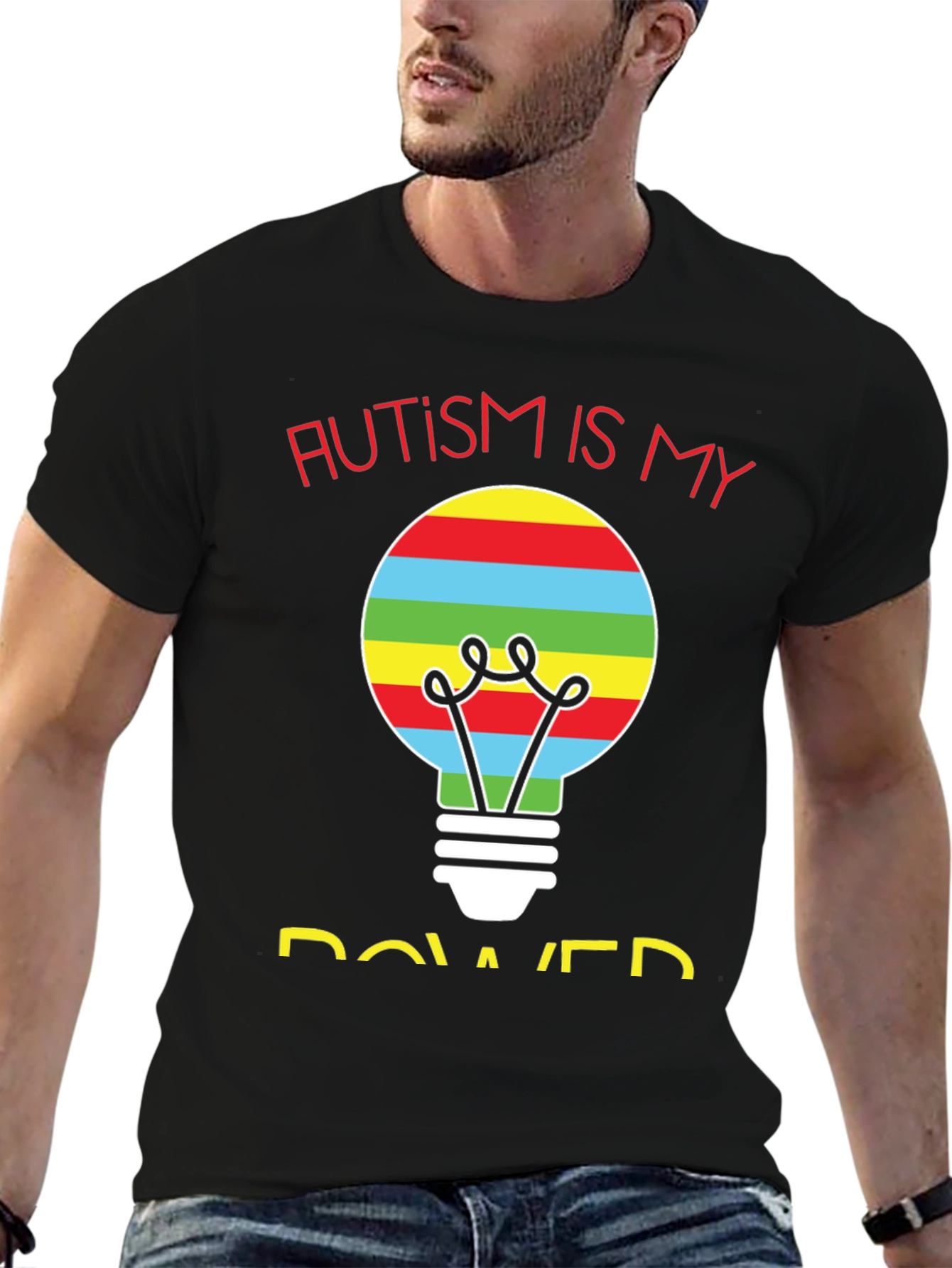Autism Is My Power T-Shirt - Lightbulb Design