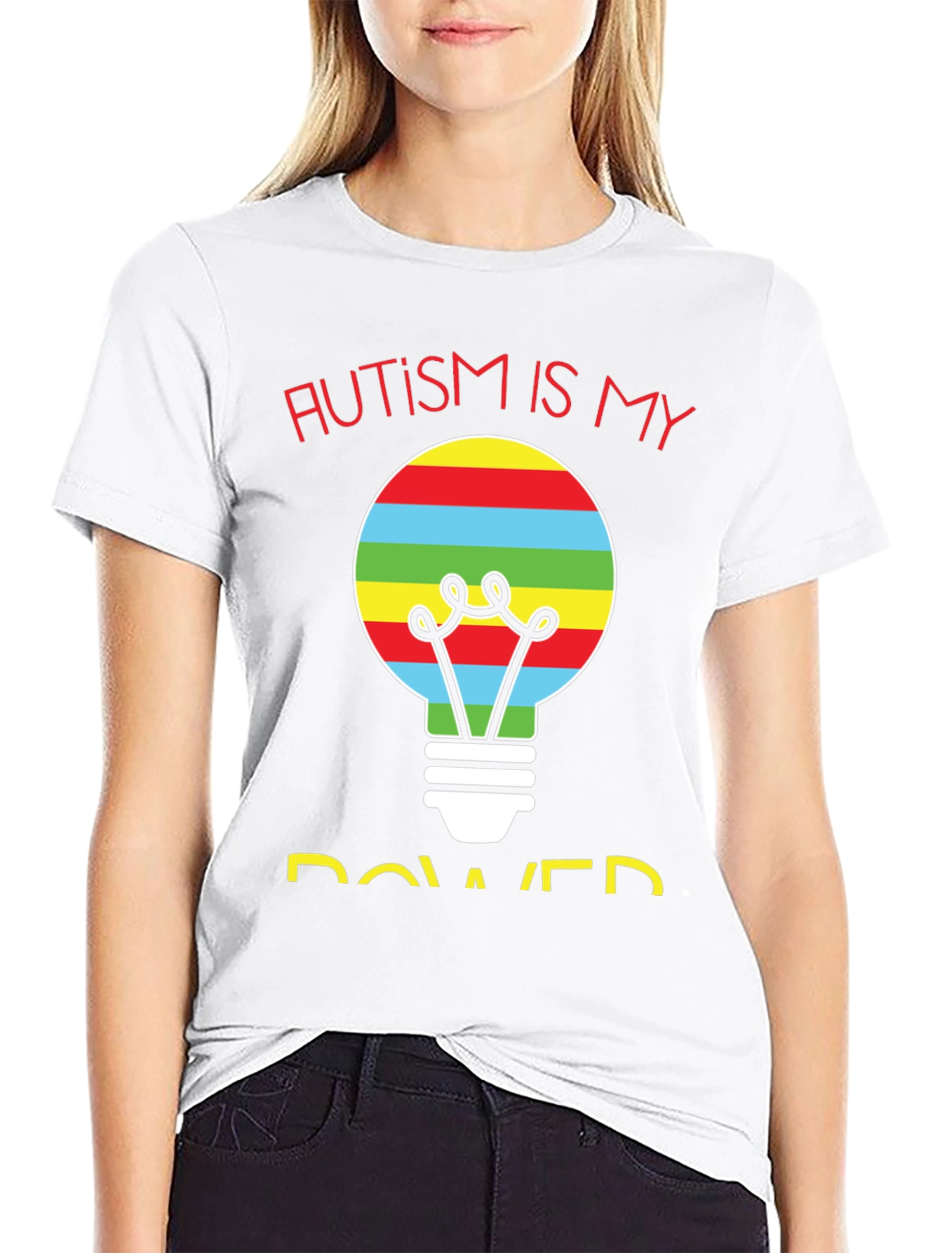 Autism Is My Power T-Shirt - Lightbulb Design