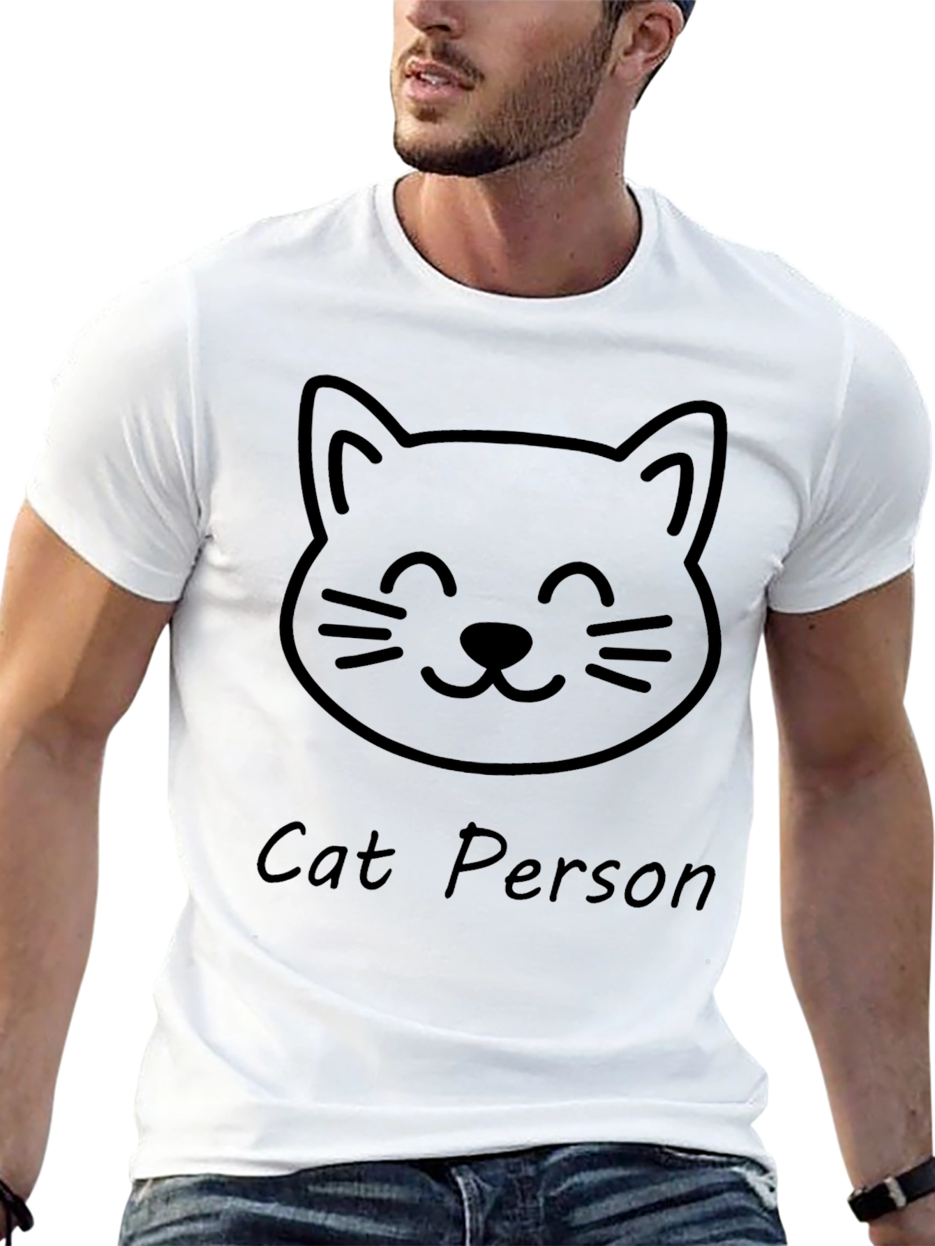 Cat Person Graphic Tee - Soft Cotton Casual Shirt