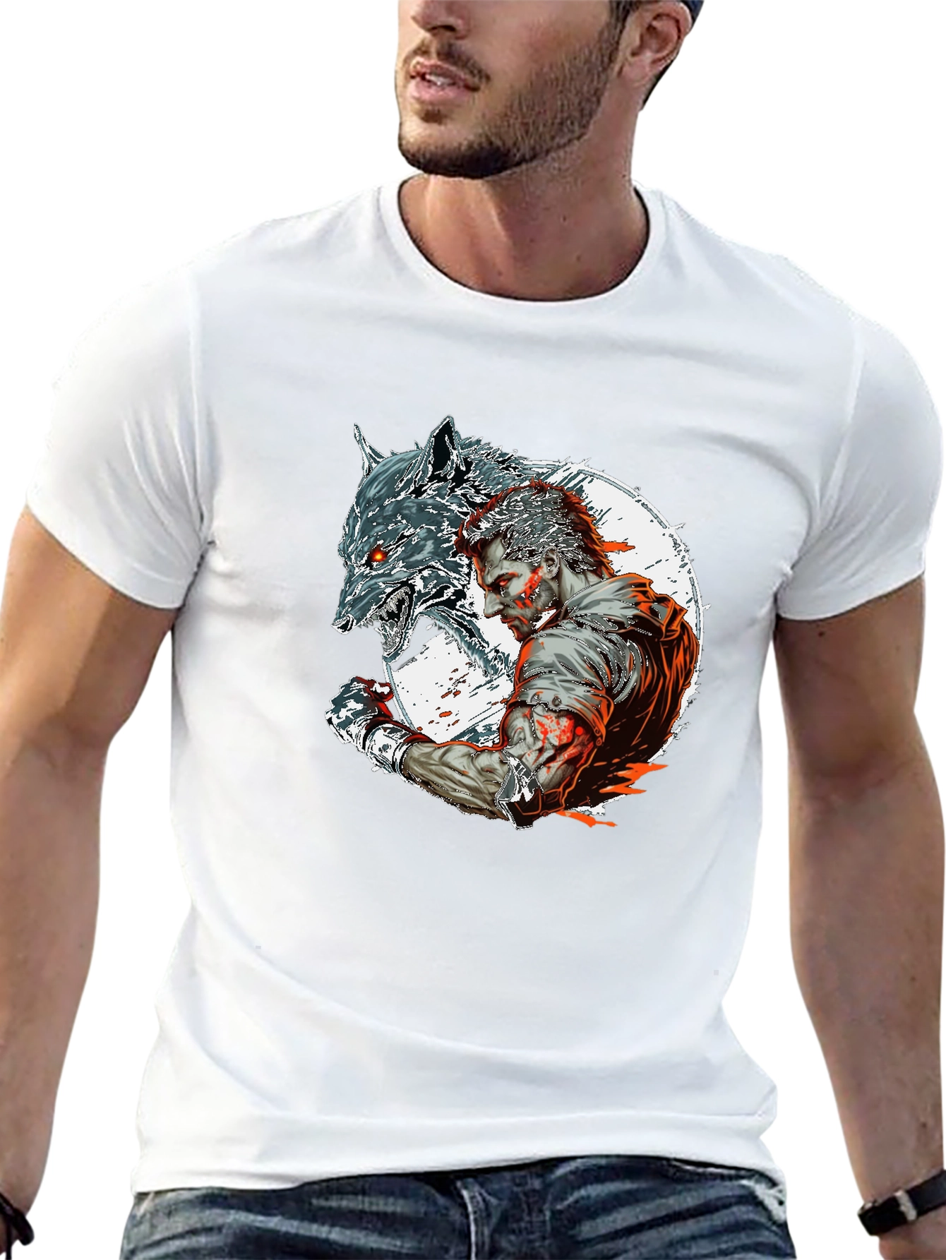 Wolfman Graphic Tee - Black Crew Neck