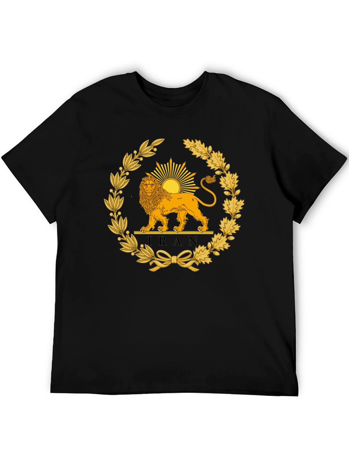 Iran Lion & Sun Emblem T-Shirt - Black