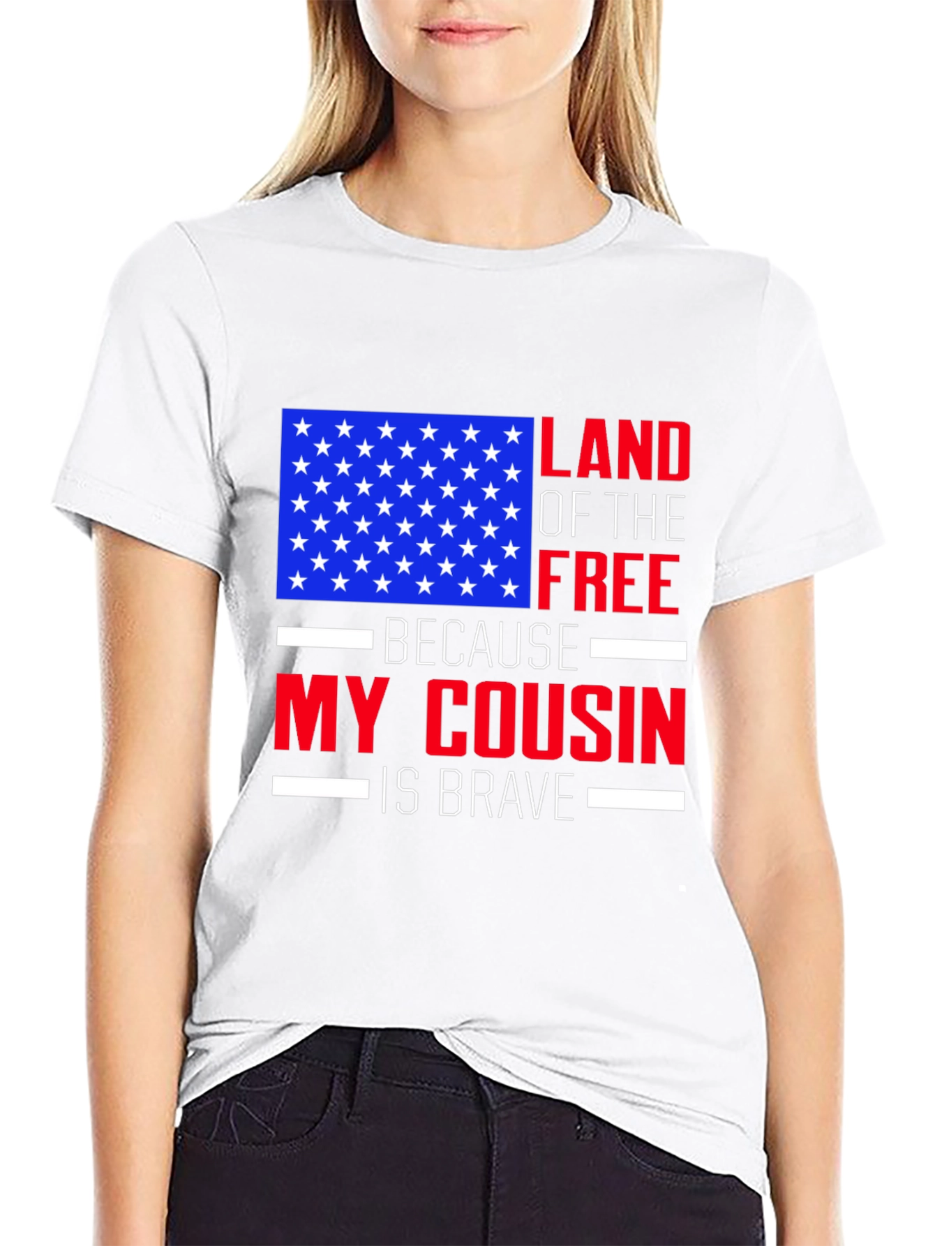 Land of the Free Cousin T-Shirt - Patriotic Pride