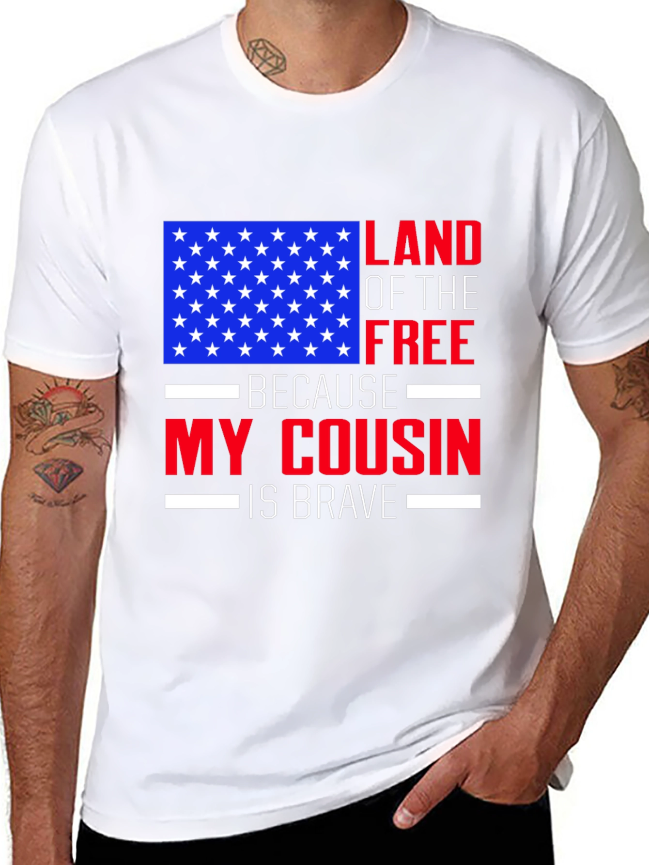 Land of the Free Cousin T-Shirt - Patriotic Pride