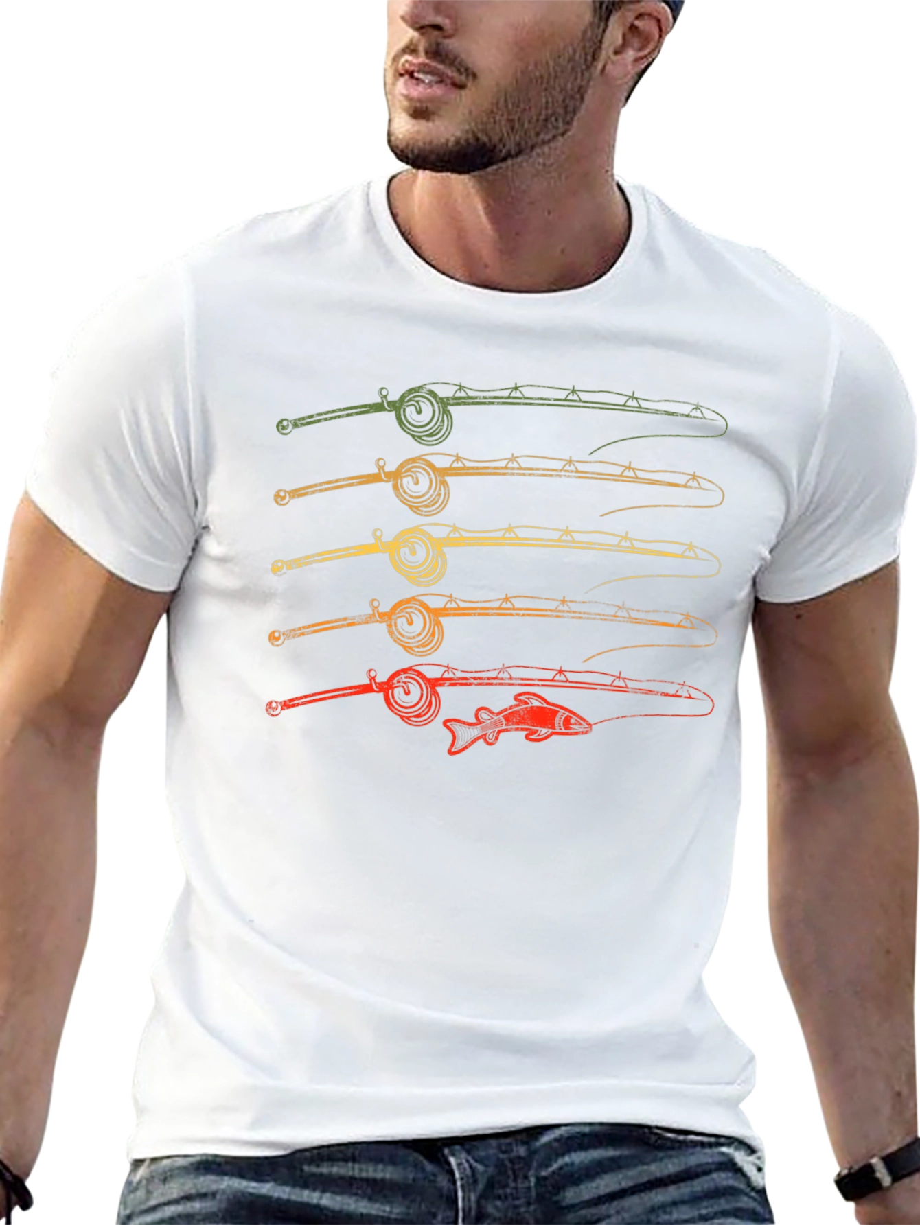 Retro Fishing Rods T-Shirt - Angler Apparel