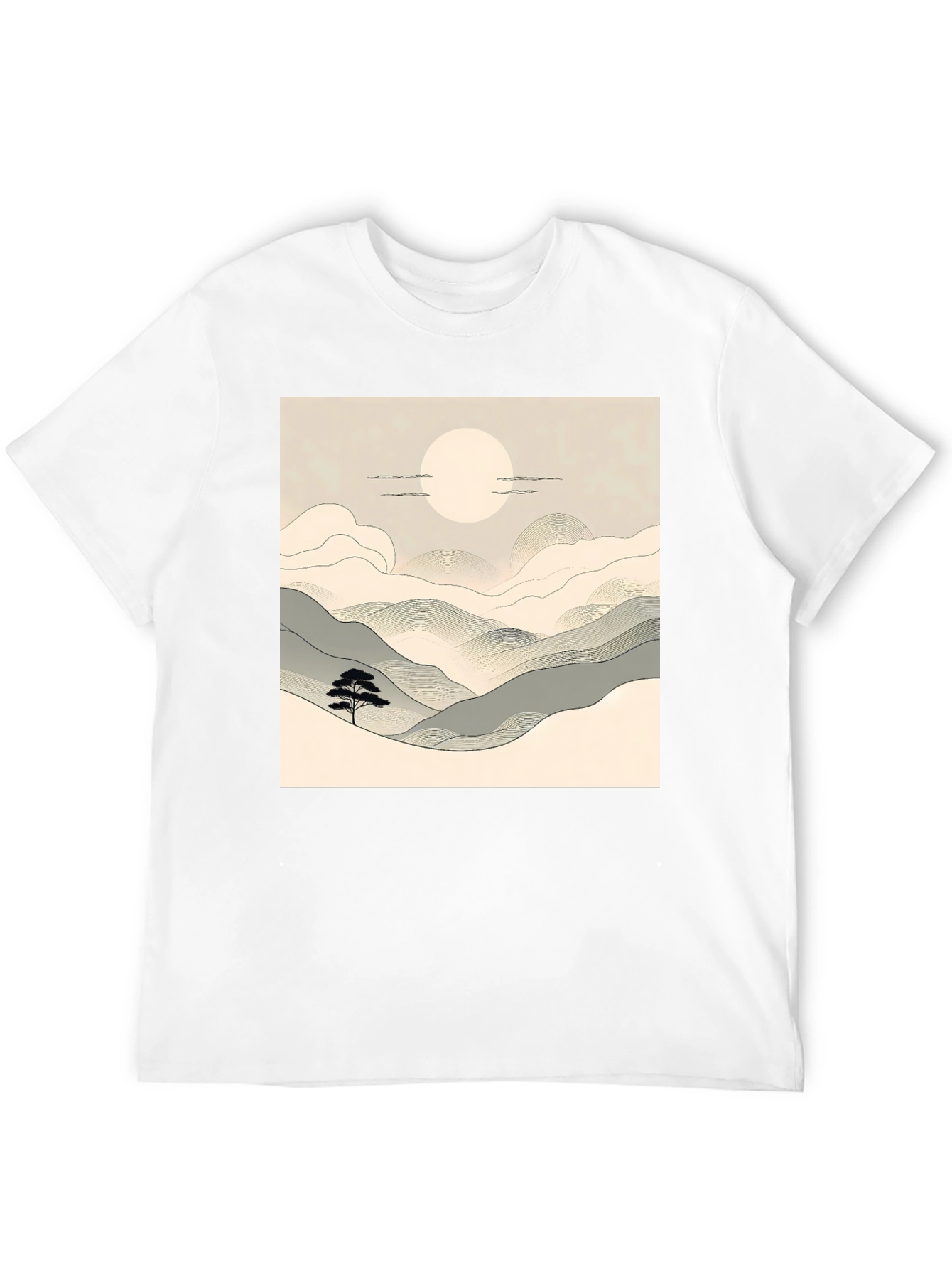 Zen Landscape T-Shirt - Minimalist Design