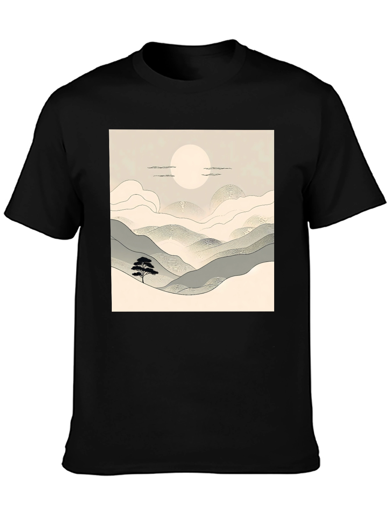 Zen Landscape T-Shirt - Minimalist Design
