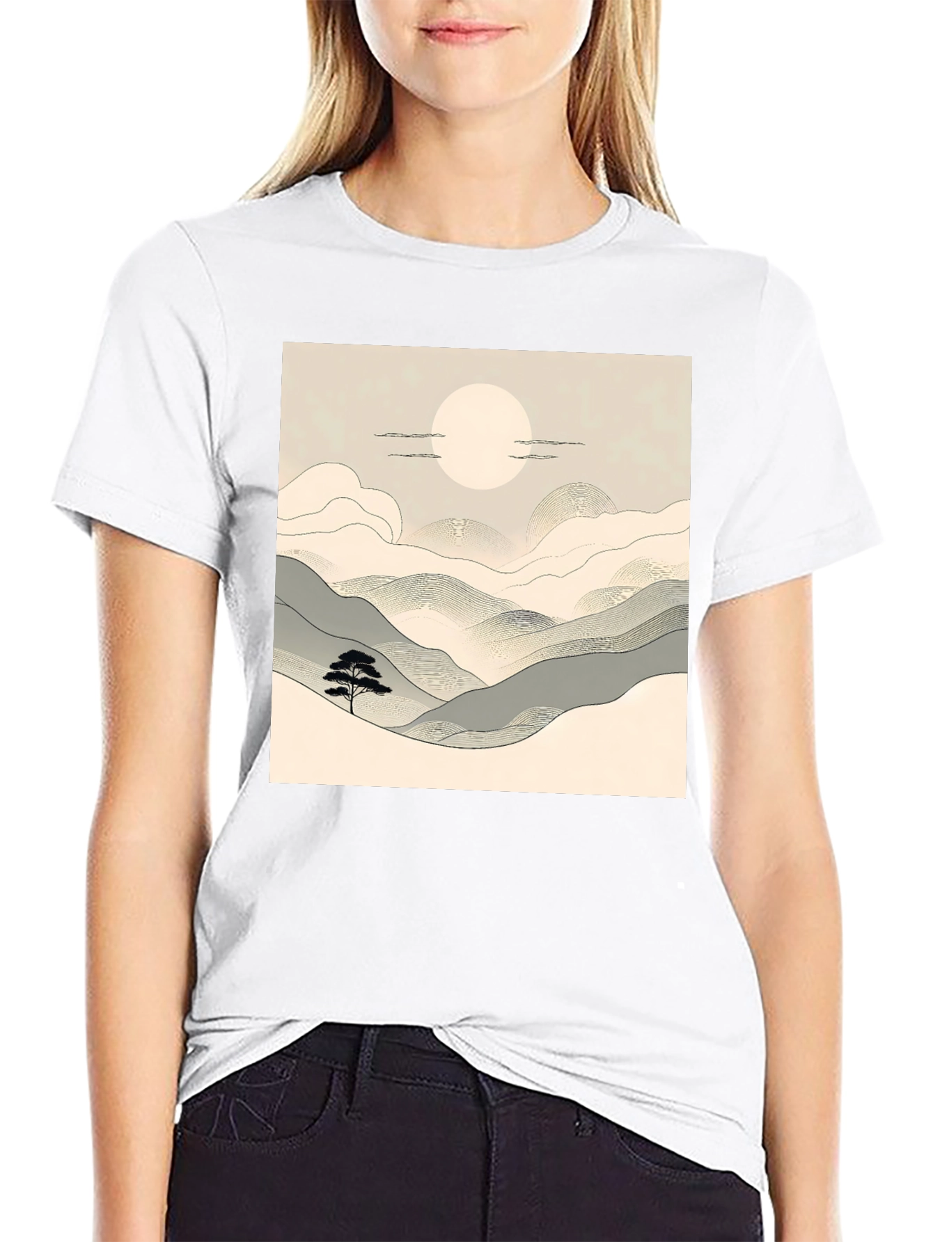 Zen Landscape T-Shirt - Minimalist Design