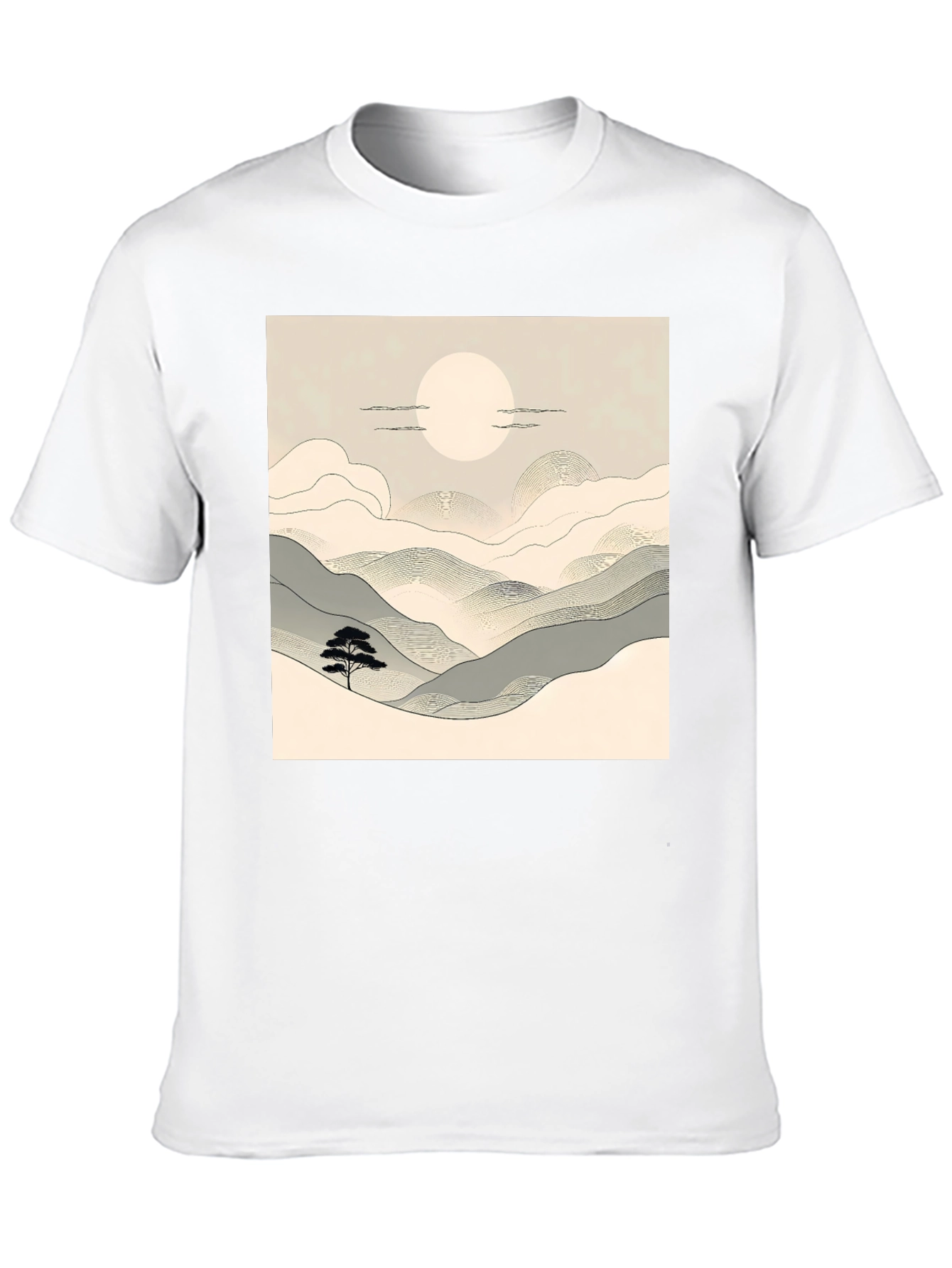 Zen Landscape T-Shirt - Minimalist Design