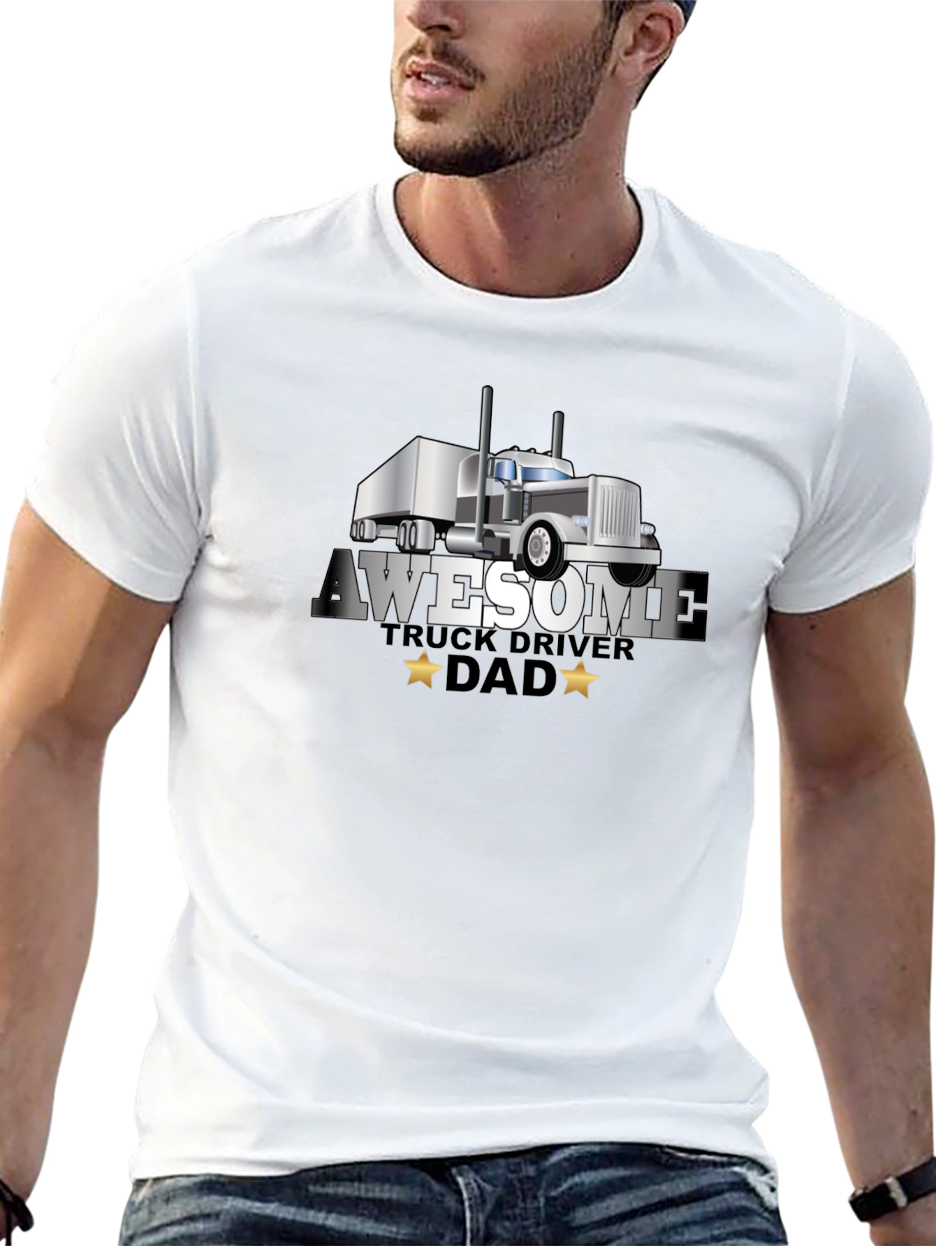 Awesome Truck Driver Dad T-Shirt