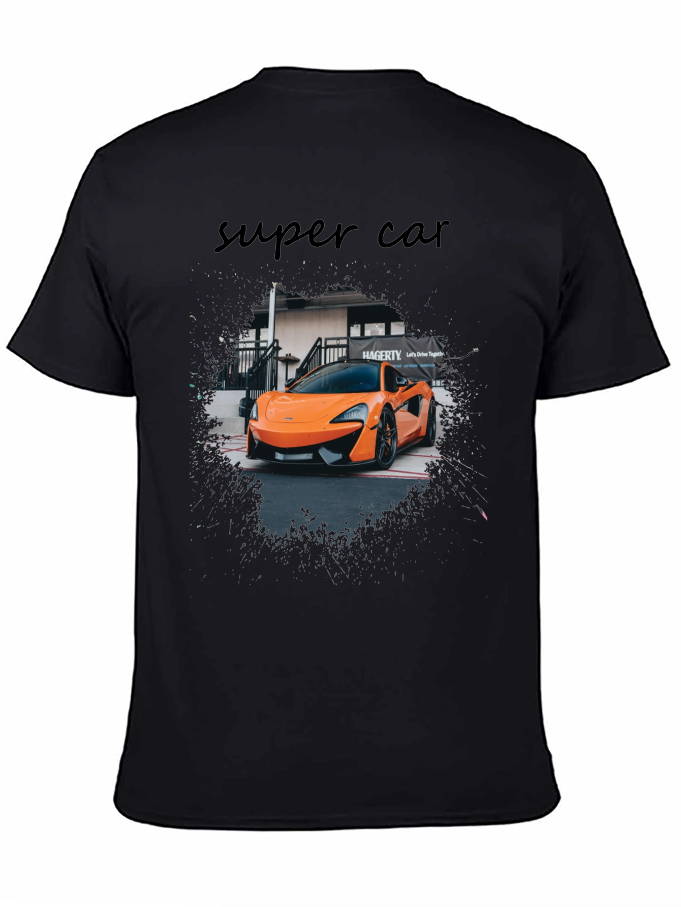 Super Car Graphic Tee - Mens Black T-Shirt